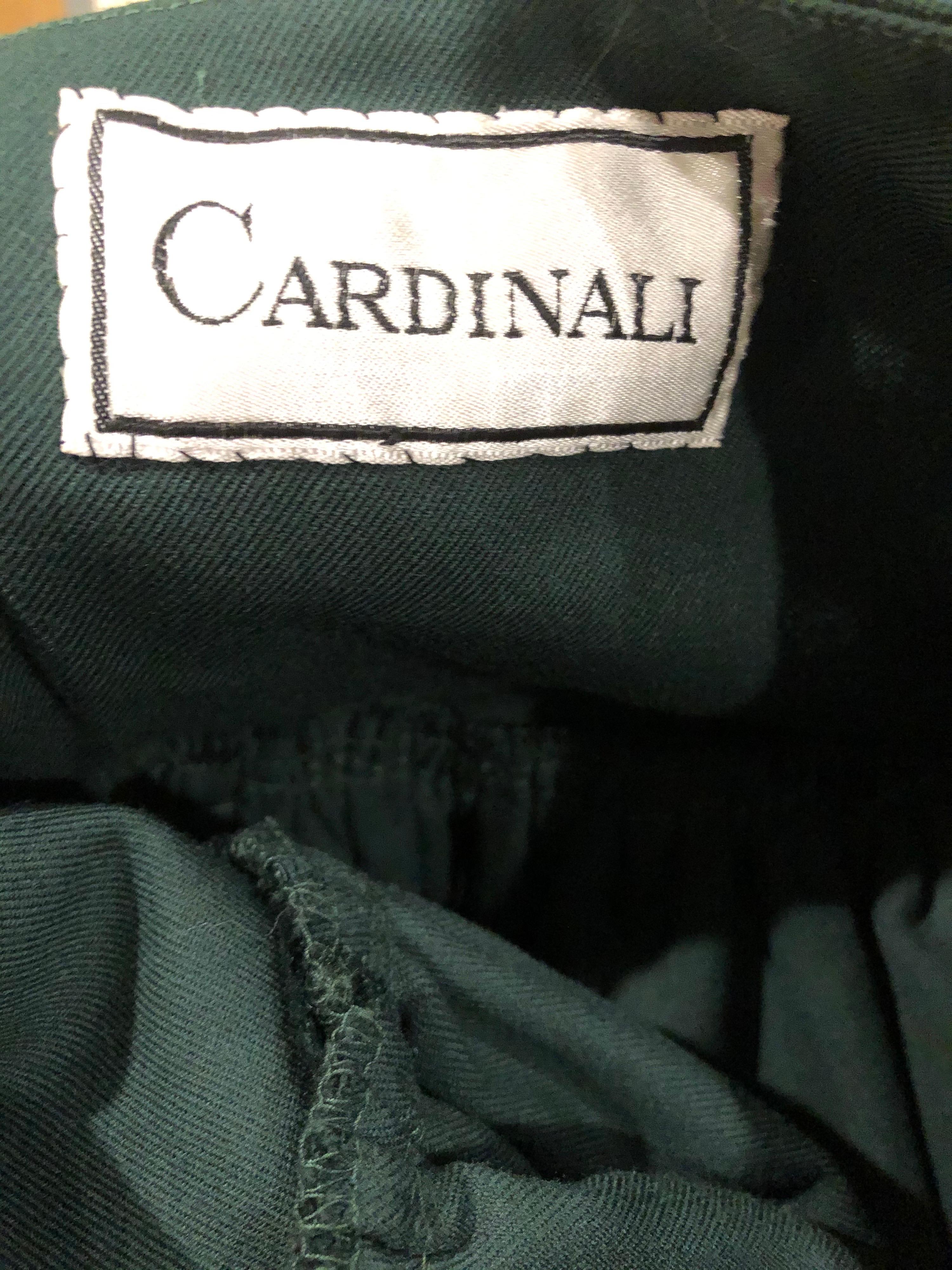 Rare 1960s Cardinali Hunter Green Wool Handkerchief Hem Vintage 60s Mini Skirt For Sale 5