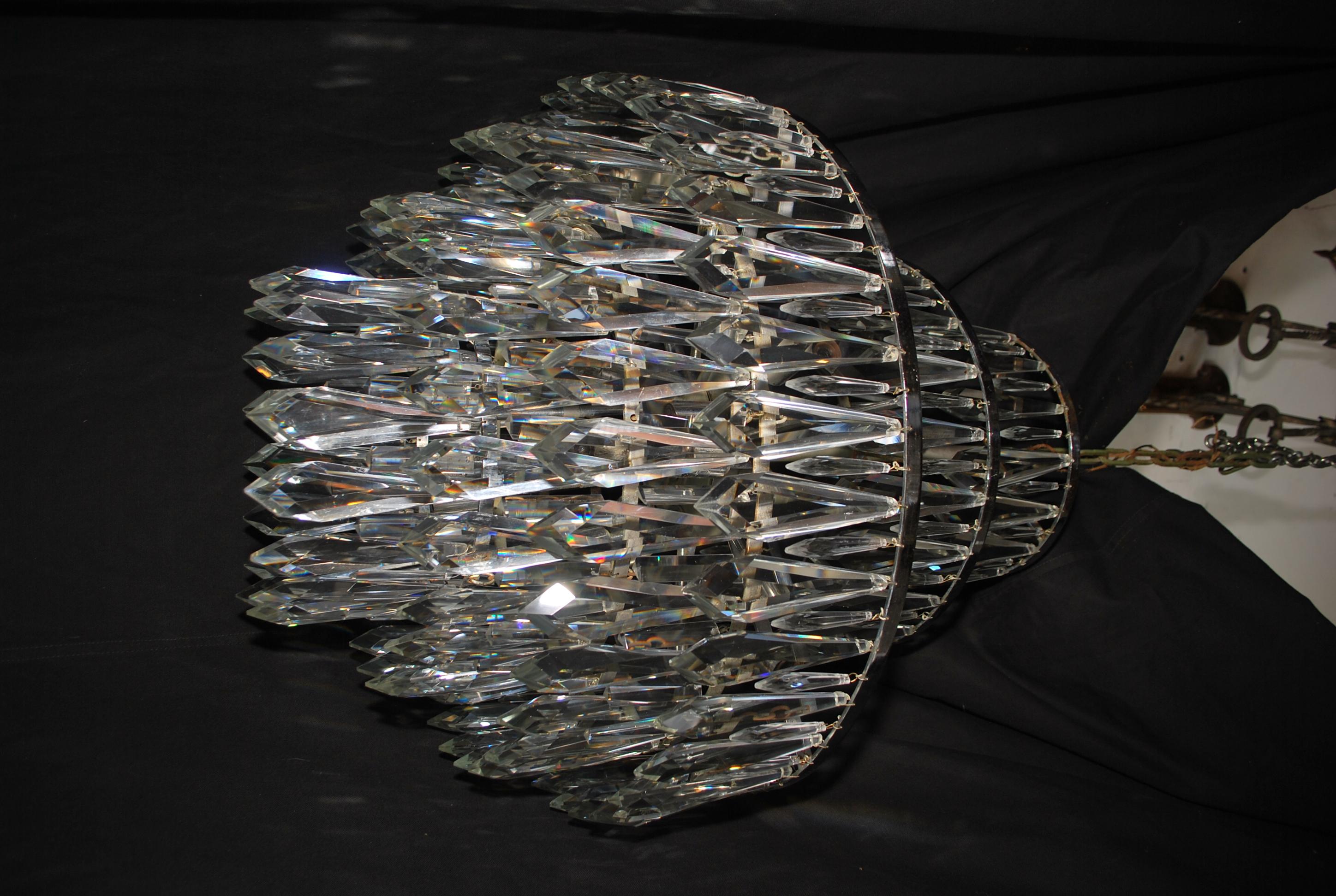 Rare 1960's Crystal Chandelier For Sale 4