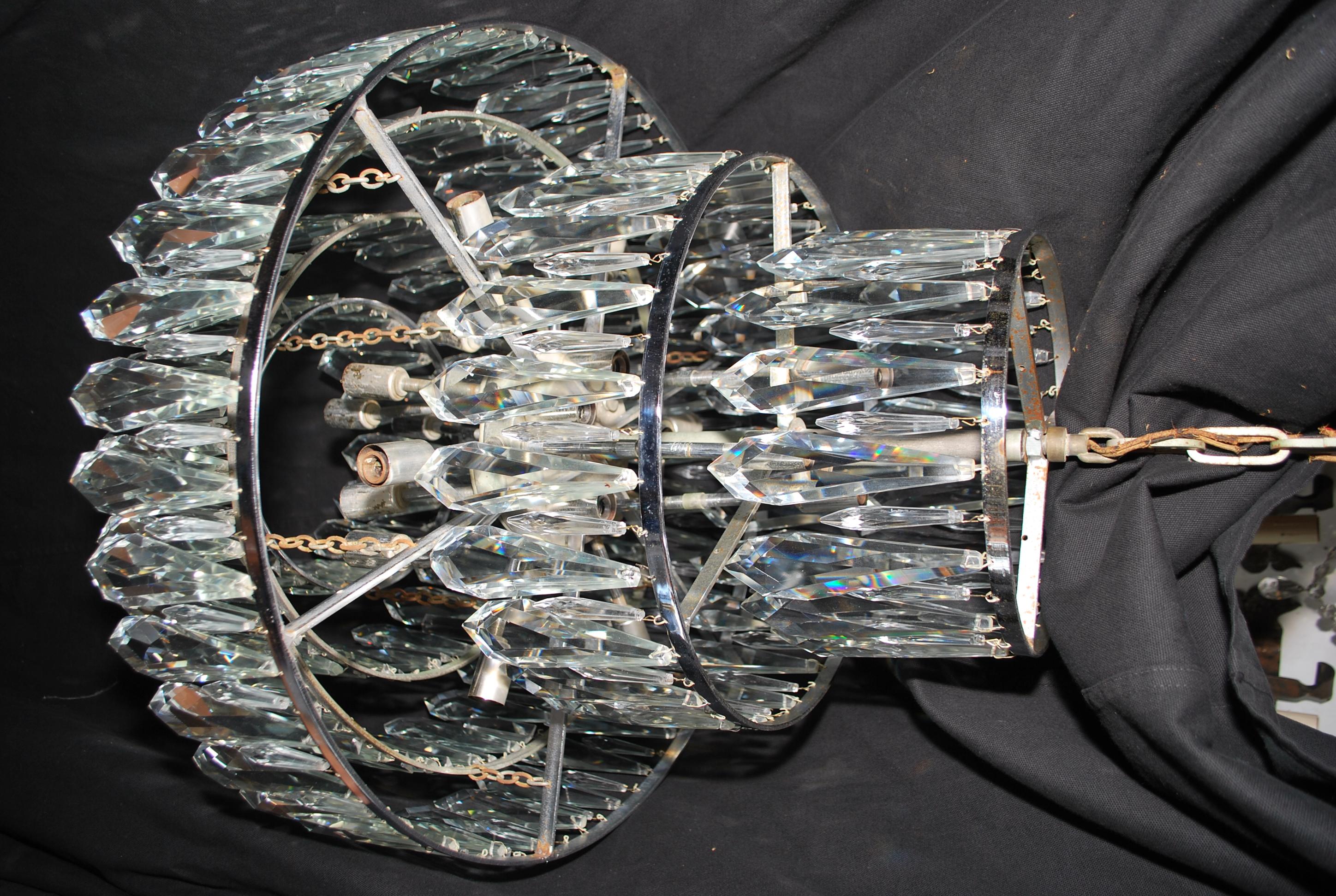 Mid-20th Century Rare 1960's Crystal Chandelier For Sale