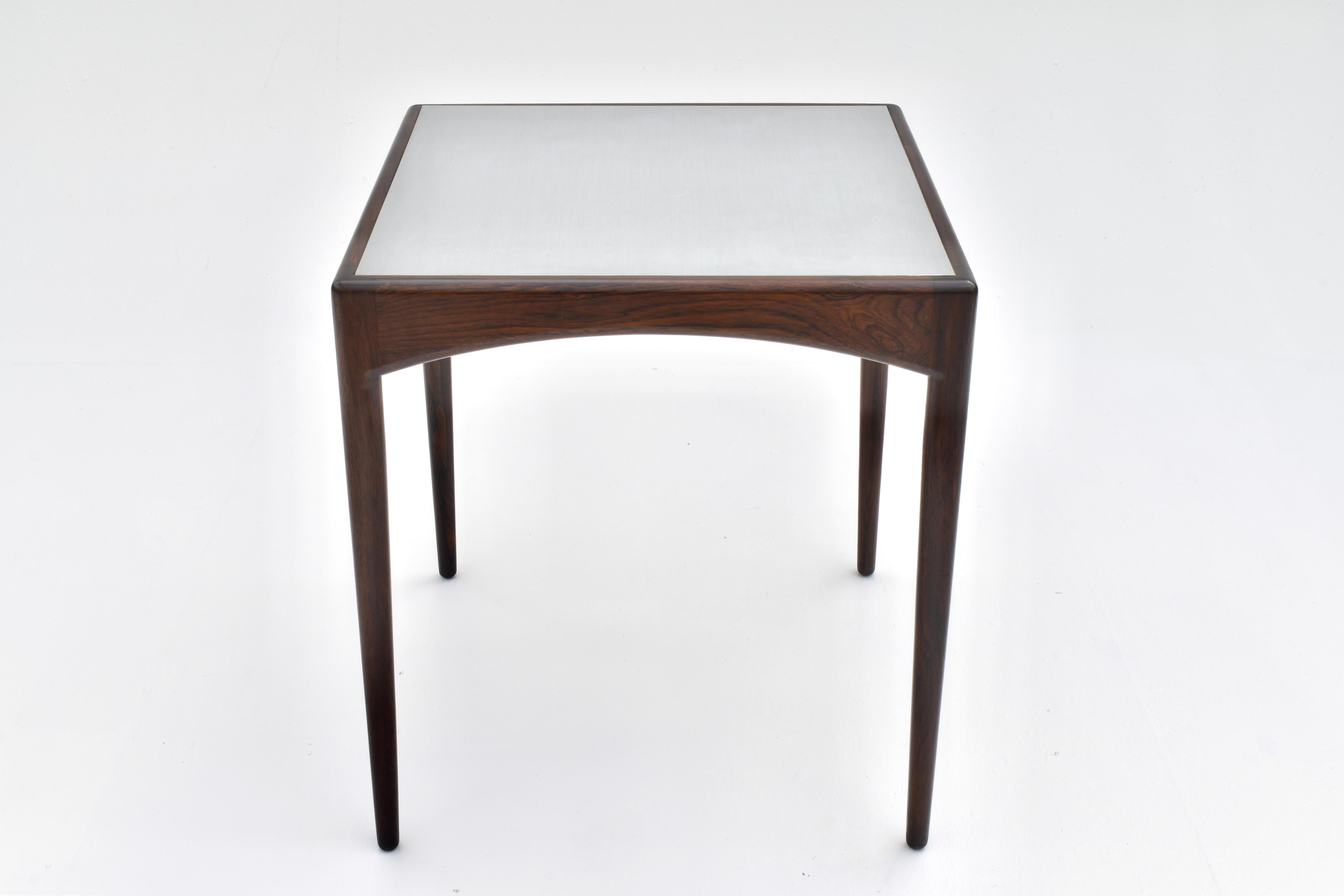 Raro tavolo danese del 1960 in legno di palissandro e acciaio Kristian Vedel Modus in vendita 7