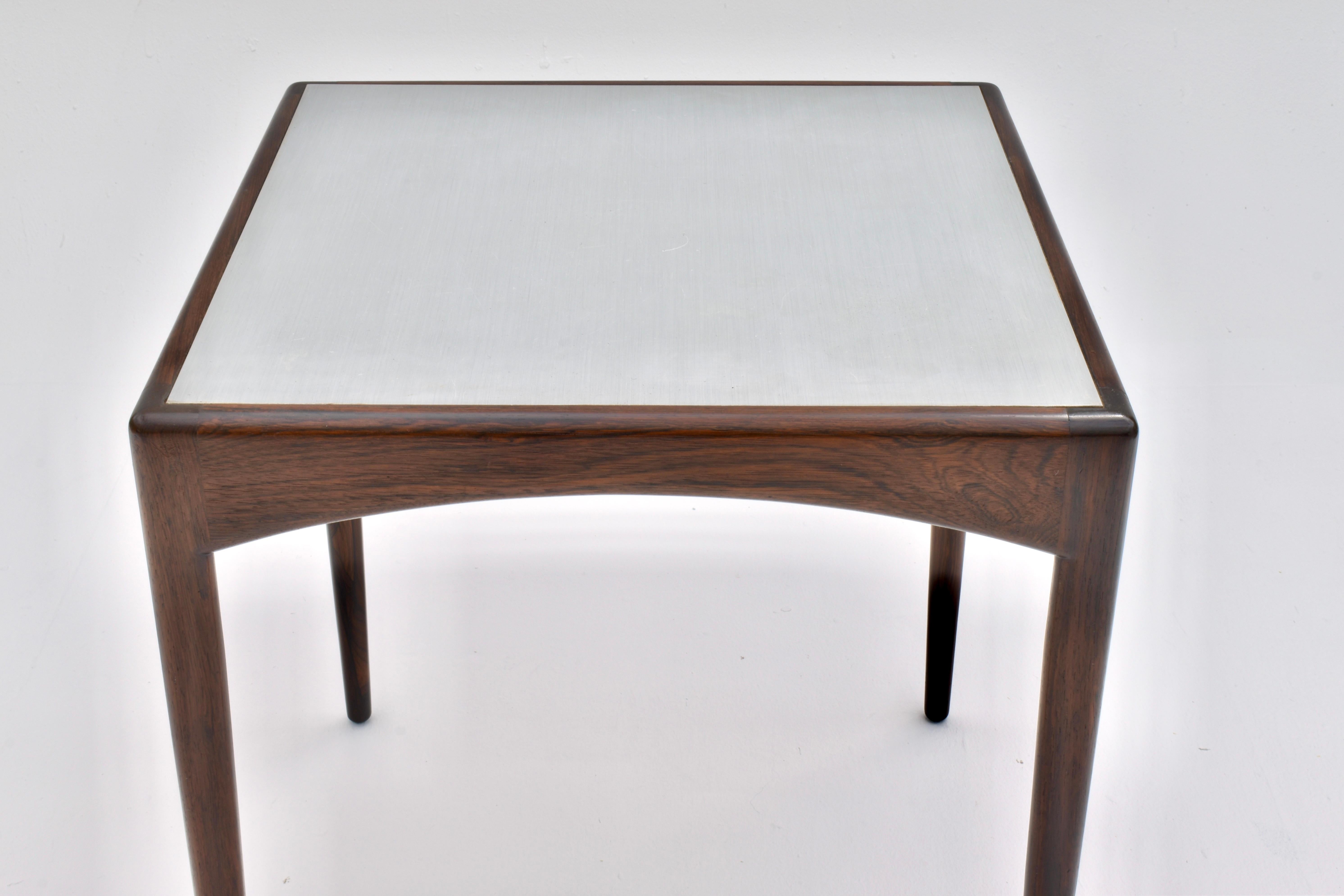 Raro tavolo danese del 1960 in legno di palissandro e acciaio Kristian Vedel Modus in vendita 8