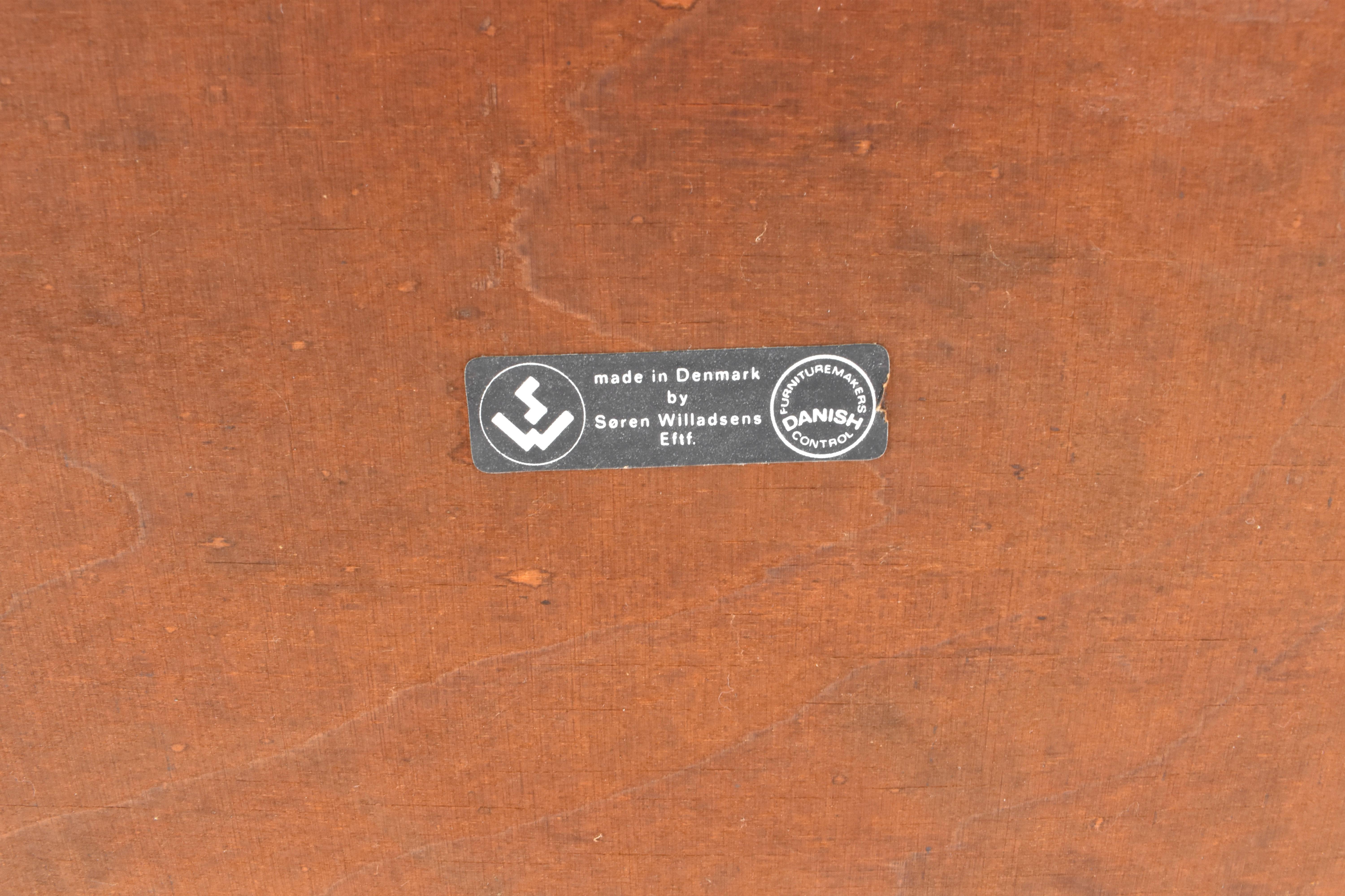 Raro tavolo danese del 1960 in legno di palissandro e acciaio Kristian Vedel Modus in vendita 9