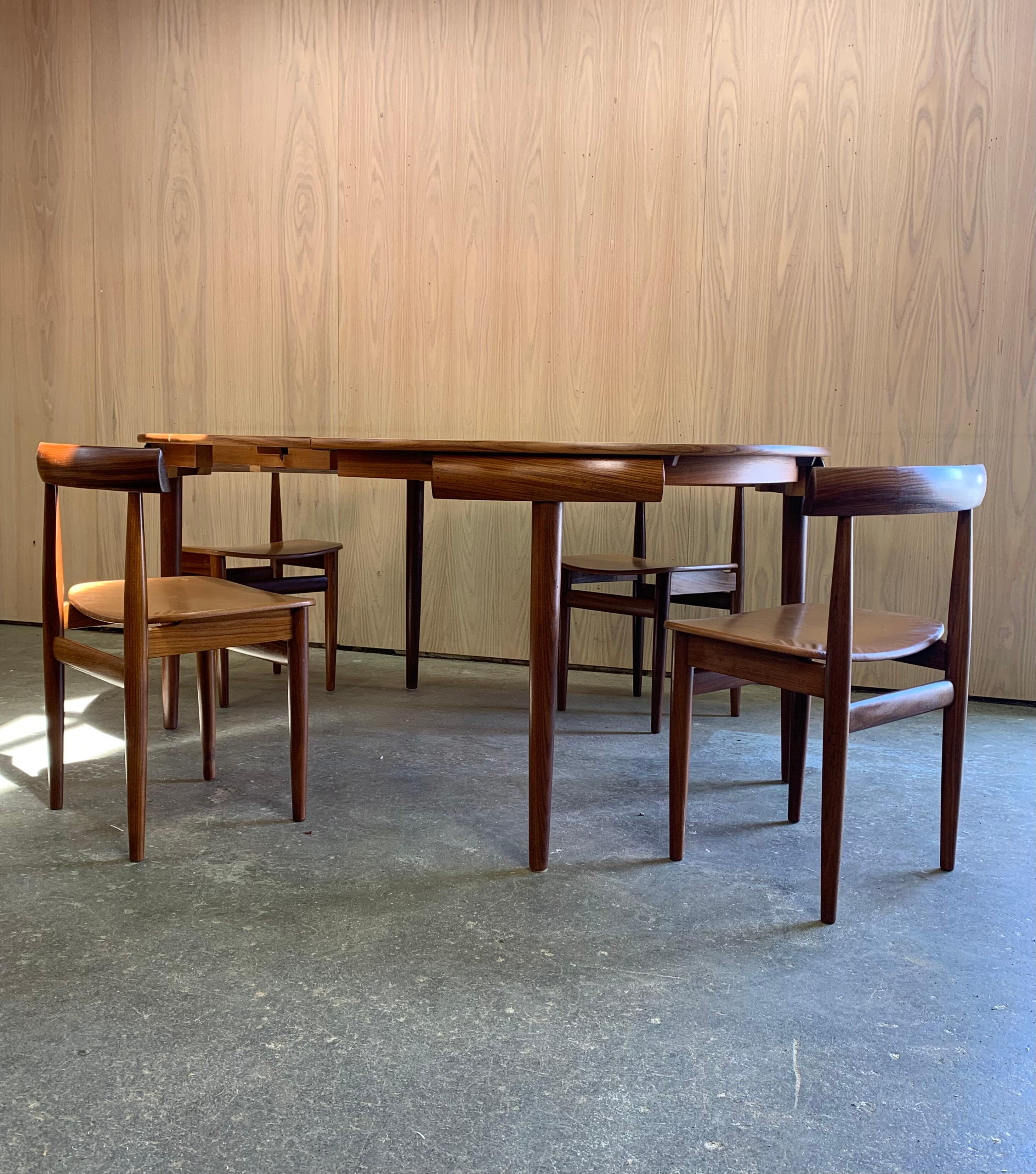 Rare ensemble de salle à manger ronde en teck danois des années 1960 par Hans Olsen pour Frem Rojle en vente 7