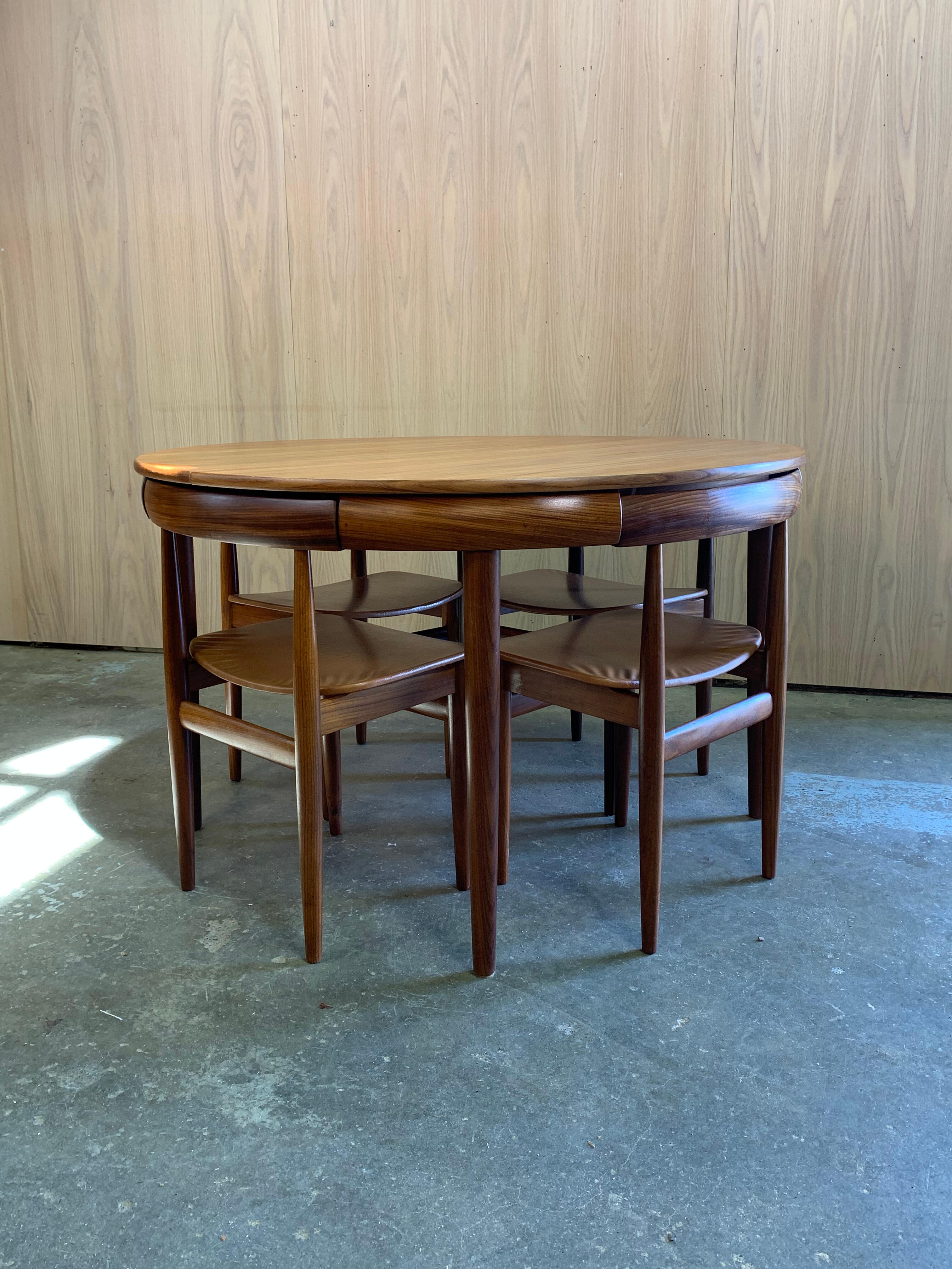 Rare ensemble de salle à manger ronde en teck danois des années 1960 par Hans Olsen pour Frem Rojle en vente 1