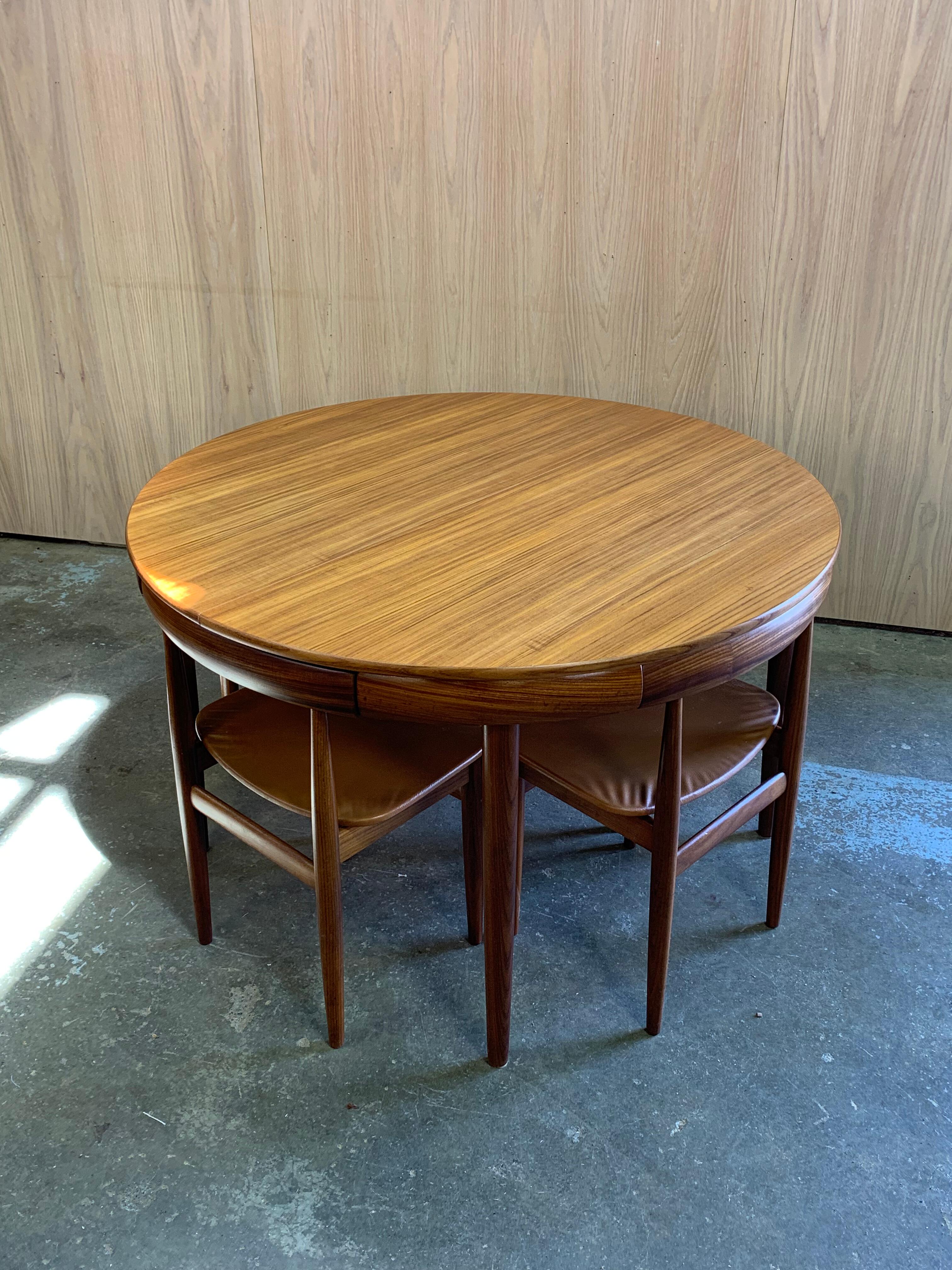 Rare ensemble de salle à manger ronde en teck danois des années 1960 par Hans Olsen pour Frem Rojle en vente 3