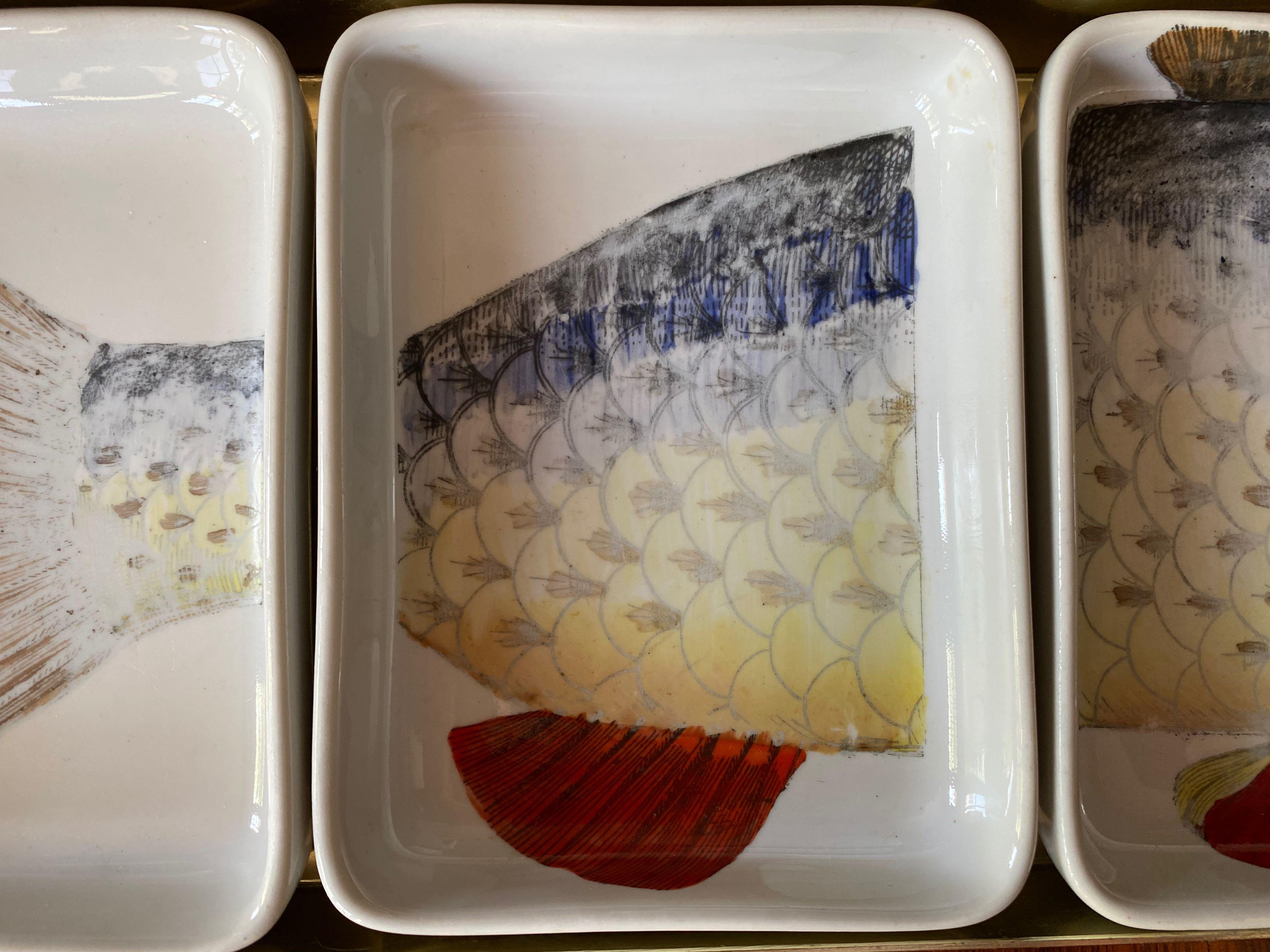 Mid-Century Modern Rare 1960s Fish Pesci Appetizer or Hors D'oeuvre Tray by Piero Fornasetti For Sale
