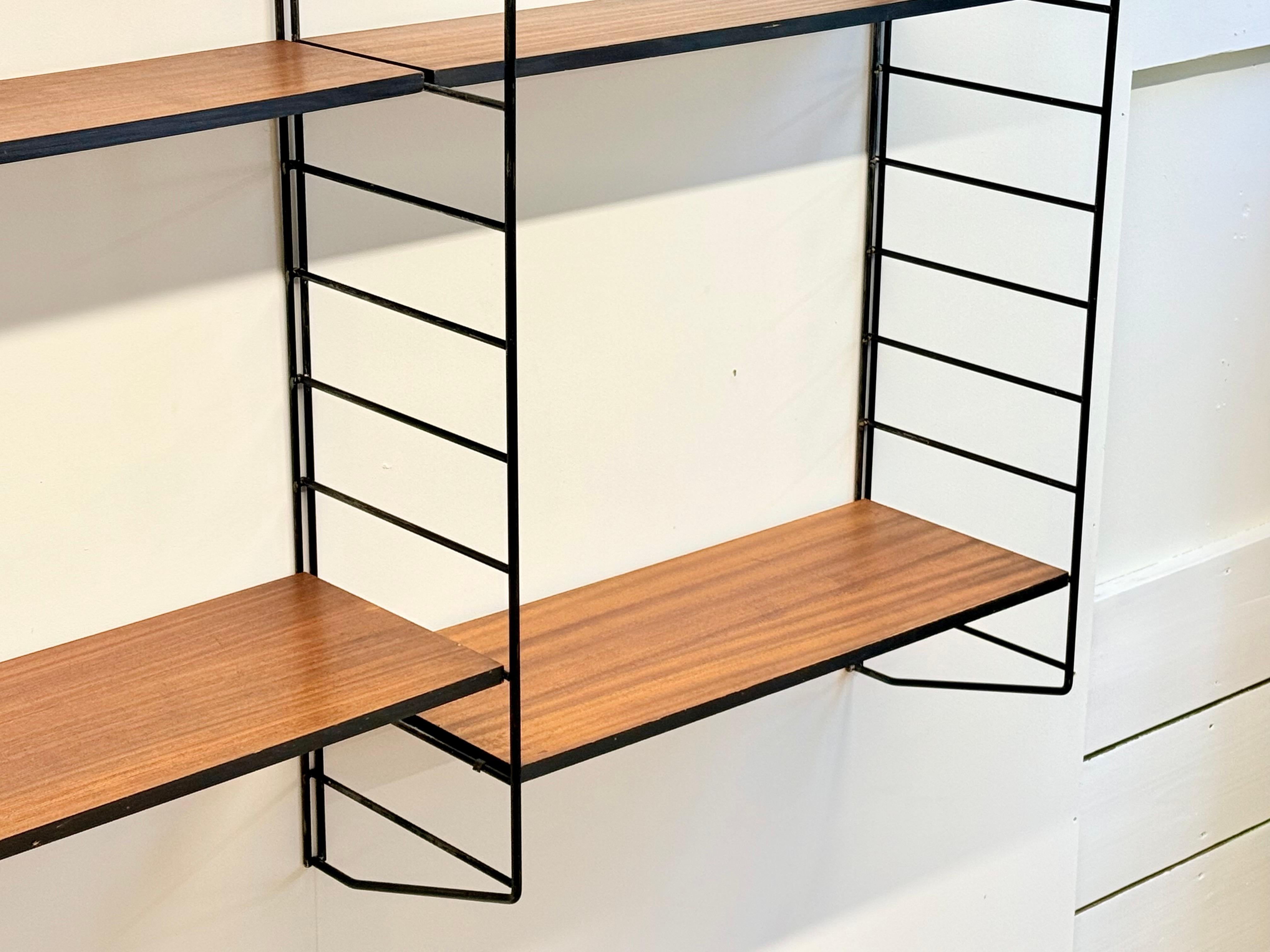 Rare 1960s Floating Modular Shelving System Wall Unit By Brianco For Sale 5
