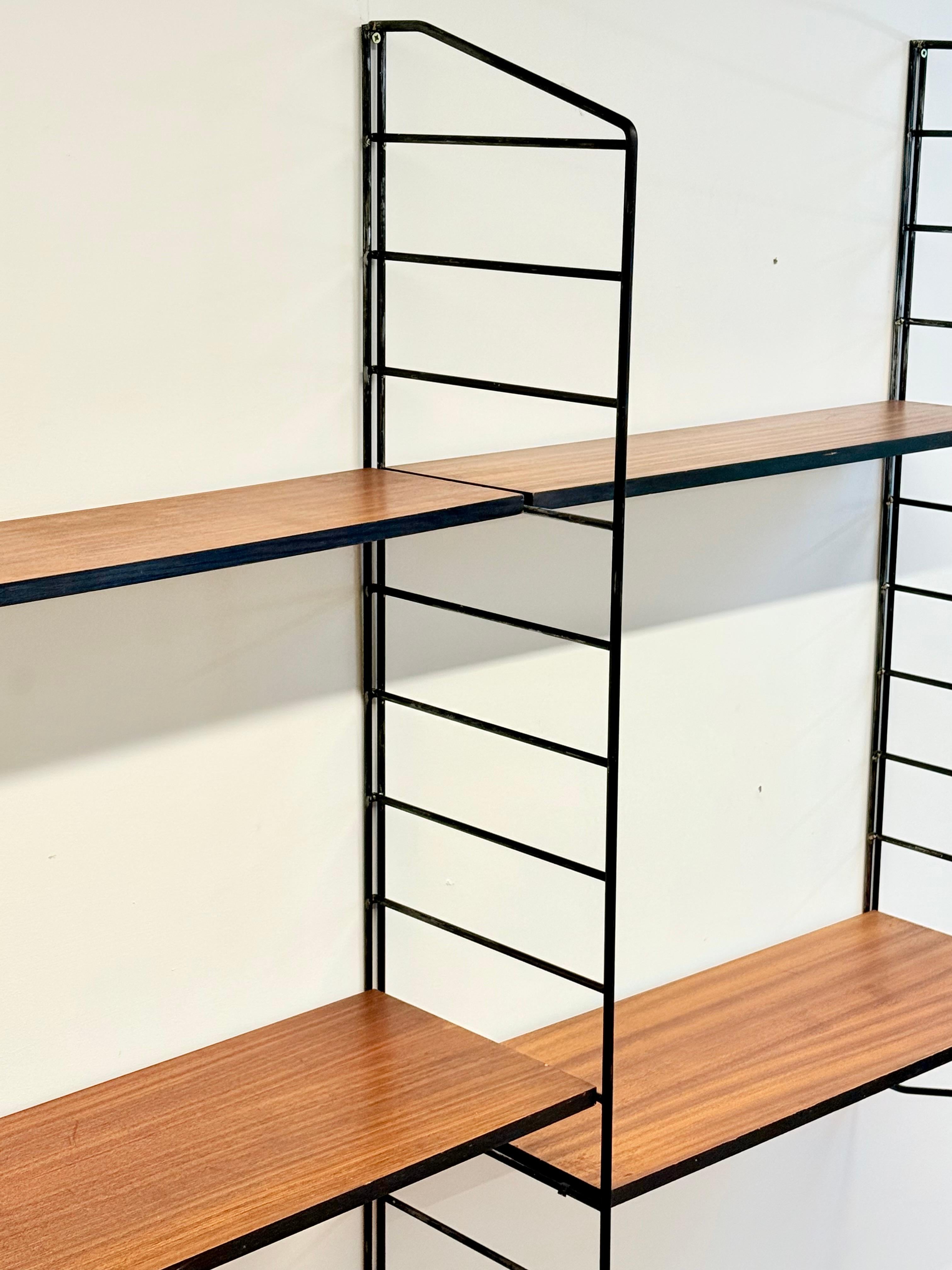 Mid-Century Modern Rare 1960s Floating Modular Shelving System Wall Unit By Brianco For Sale