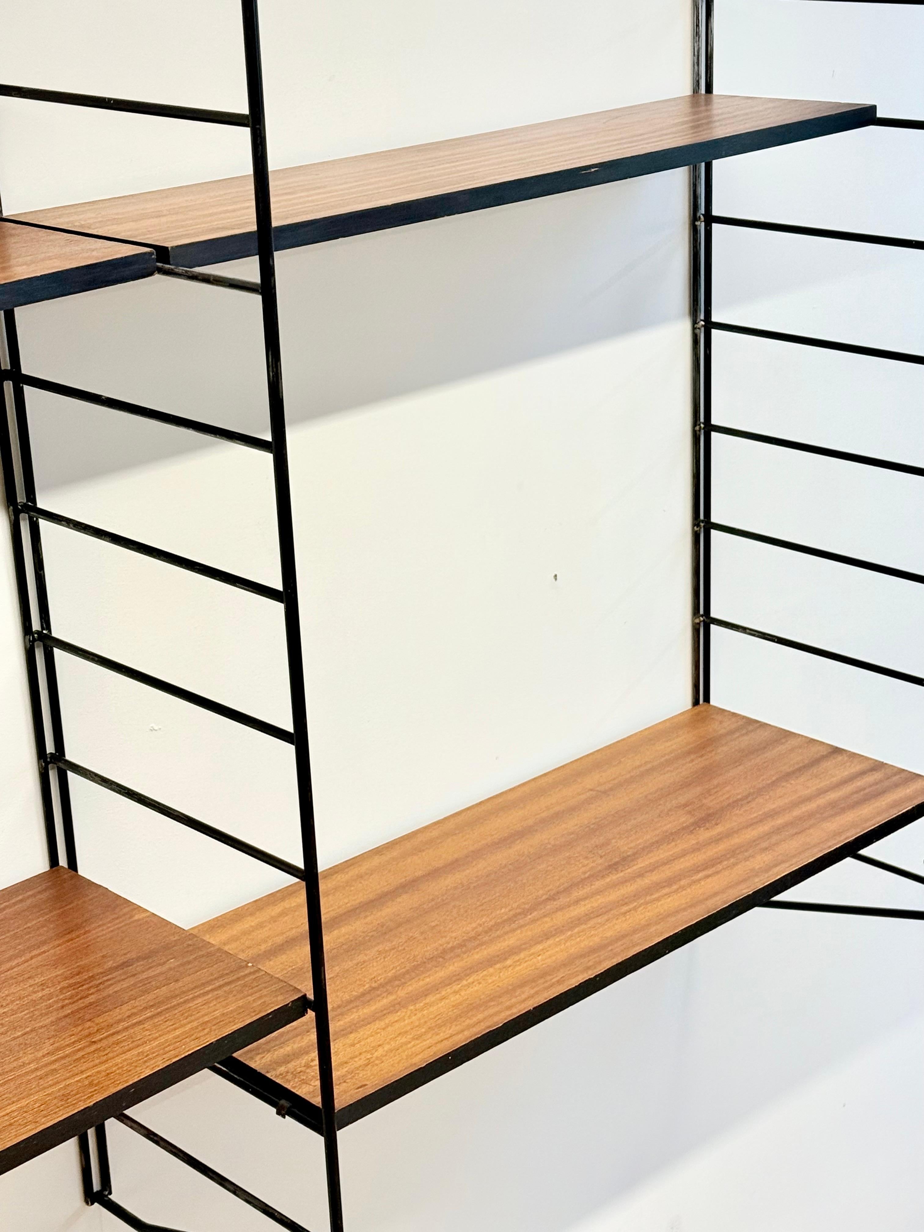British Rare 1960s Floating Modular Shelving System Wall Unit By Brianco For Sale
