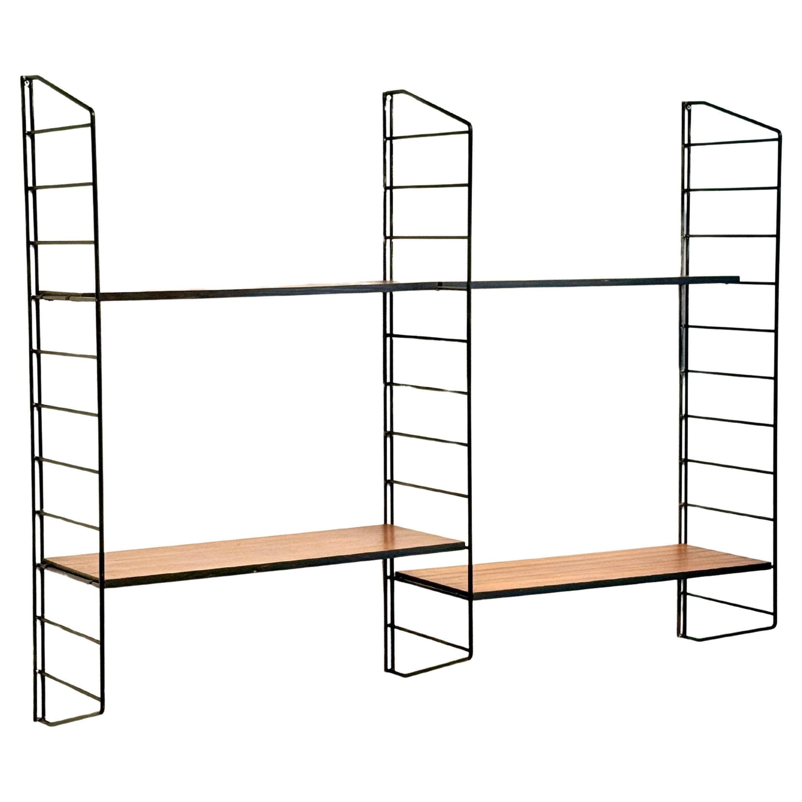 Rare 1960s Floating Modular Shelving System Wall Unit By Brianco