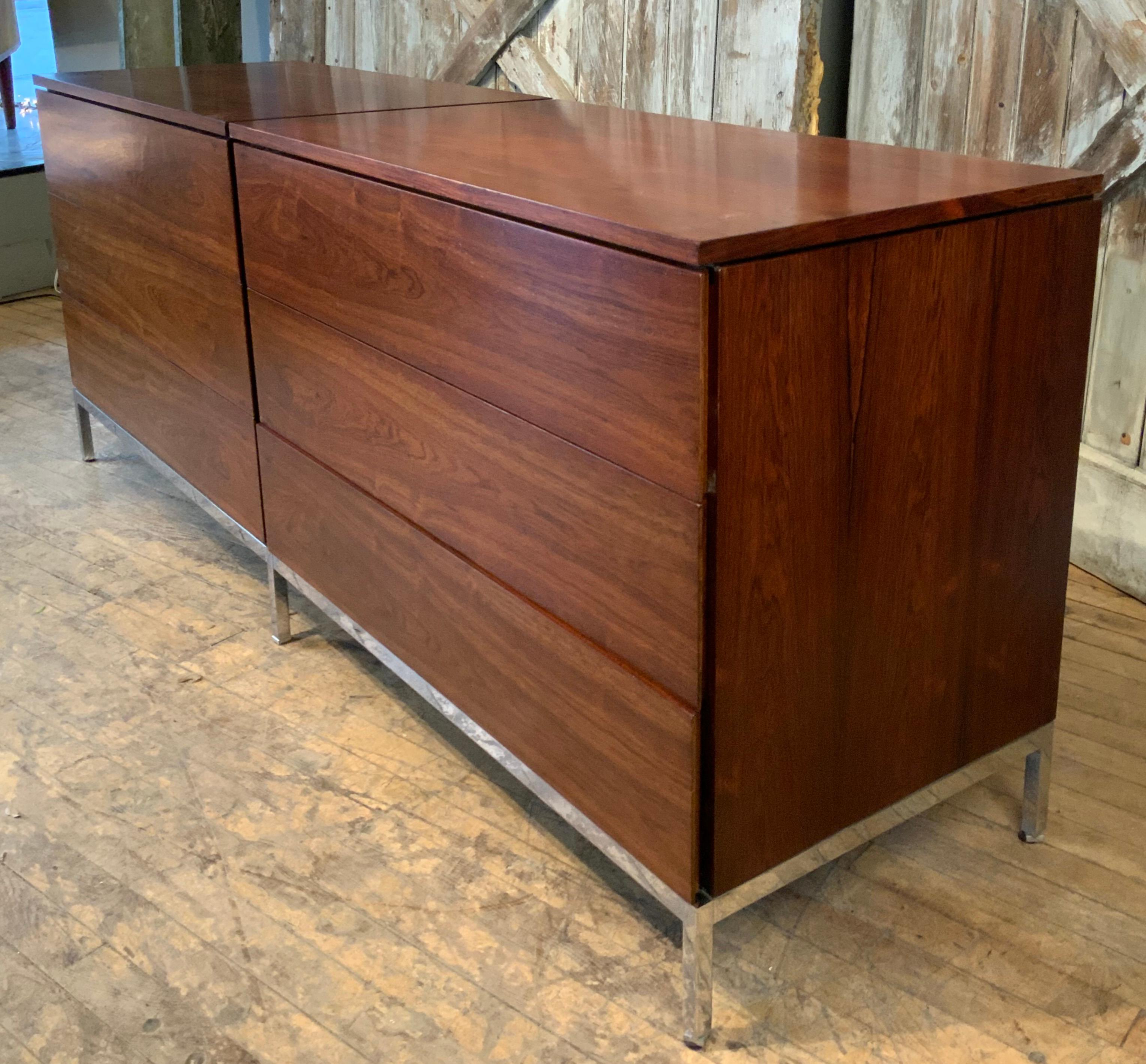Mid-Century Modern Rare 1960's Florence Knoll Rosewood Double Chest