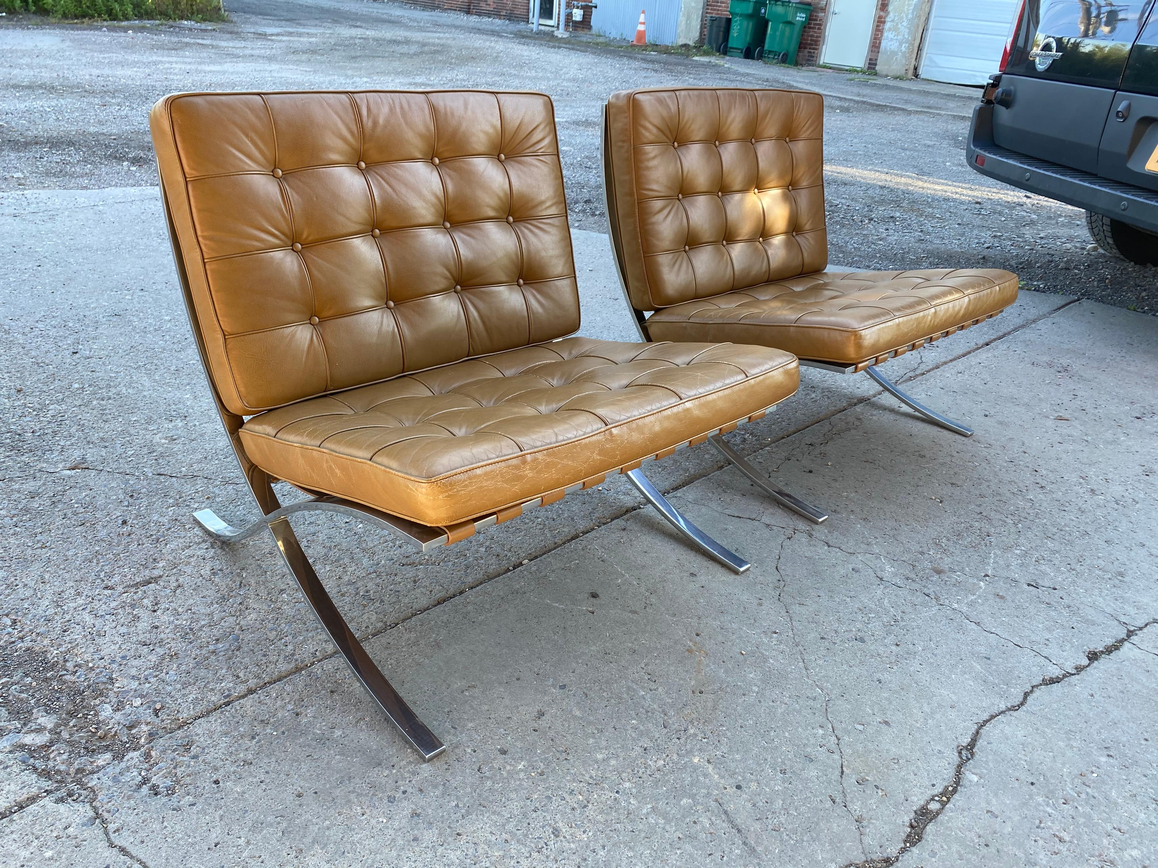 American Rare 1960s Gerald R.Griffith Barcelona Chairs, Mies van der Rohe For Sale