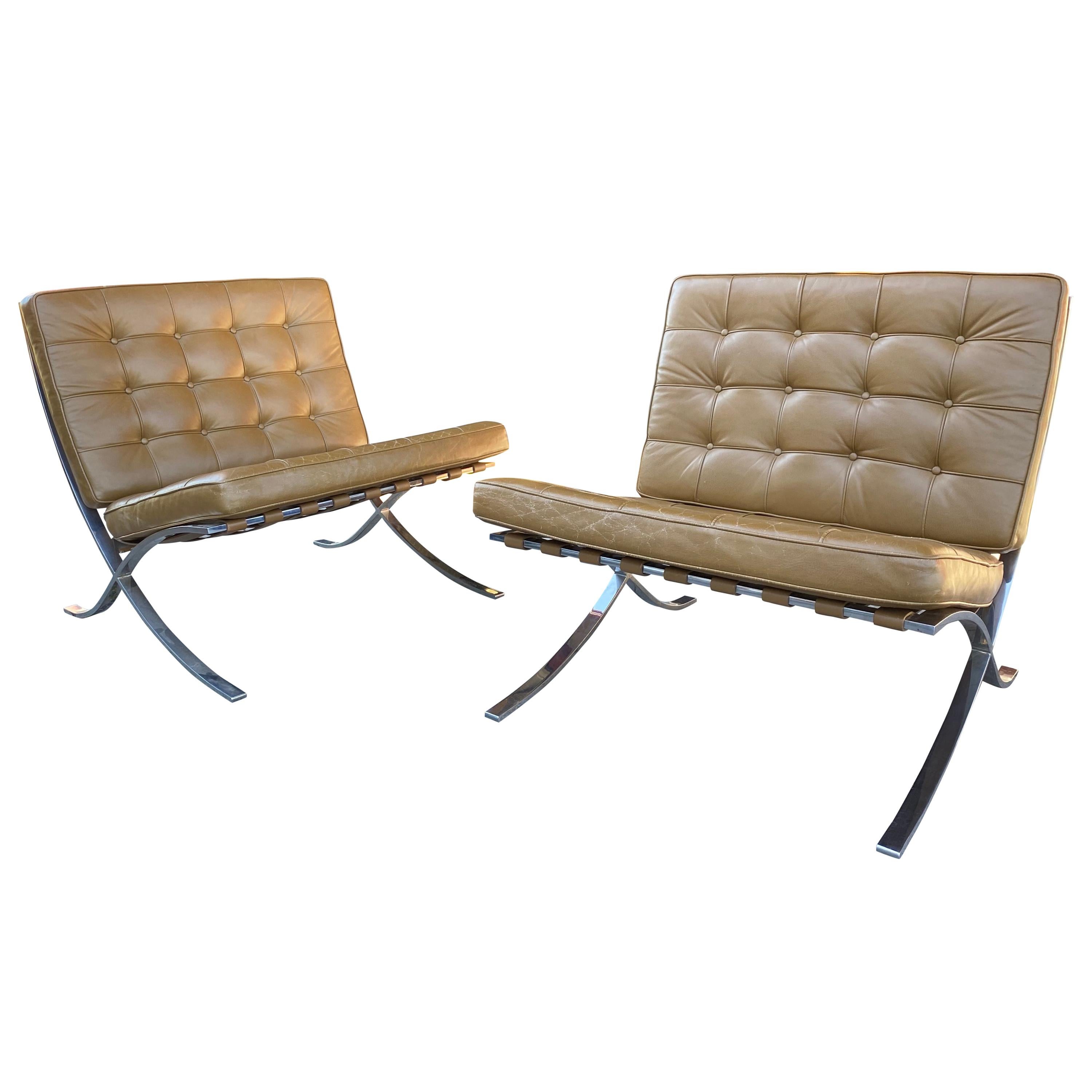 Chaises Barcelona rares Gerald R.Griffith des années 1960, Mies van der Rohe en vente