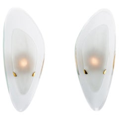 Rare 1960s Glass and Brass Sconce by Max Ingrand for Fontana Arte
