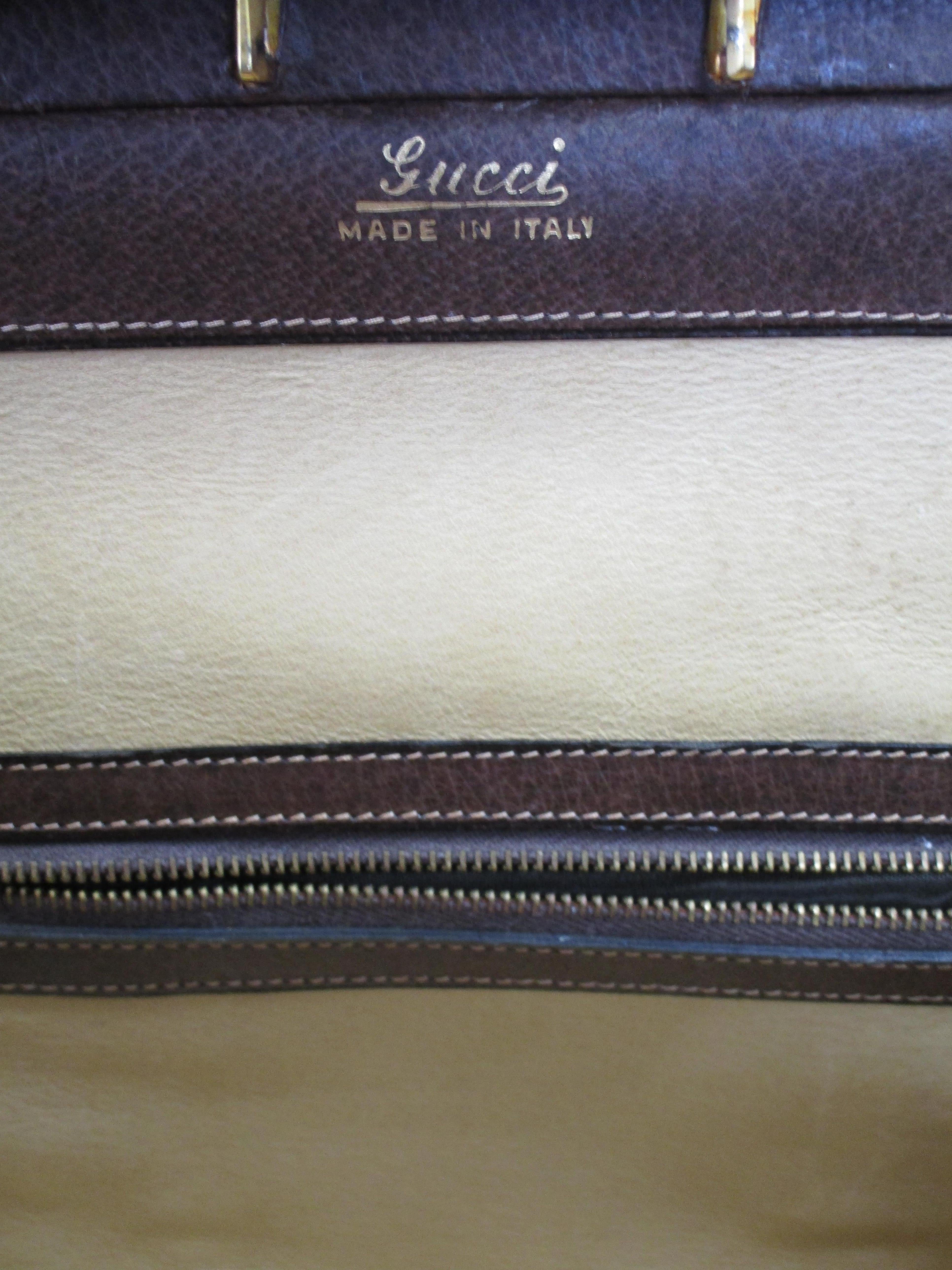 Rare 1960’s  Gucci Brown Leather Doctor Bag For Sale 2