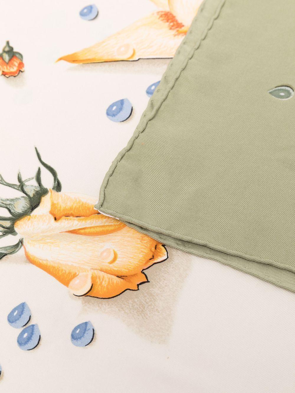 Rare 1960s Hermes La Rosee by A Gavarni Silk Scarf 2