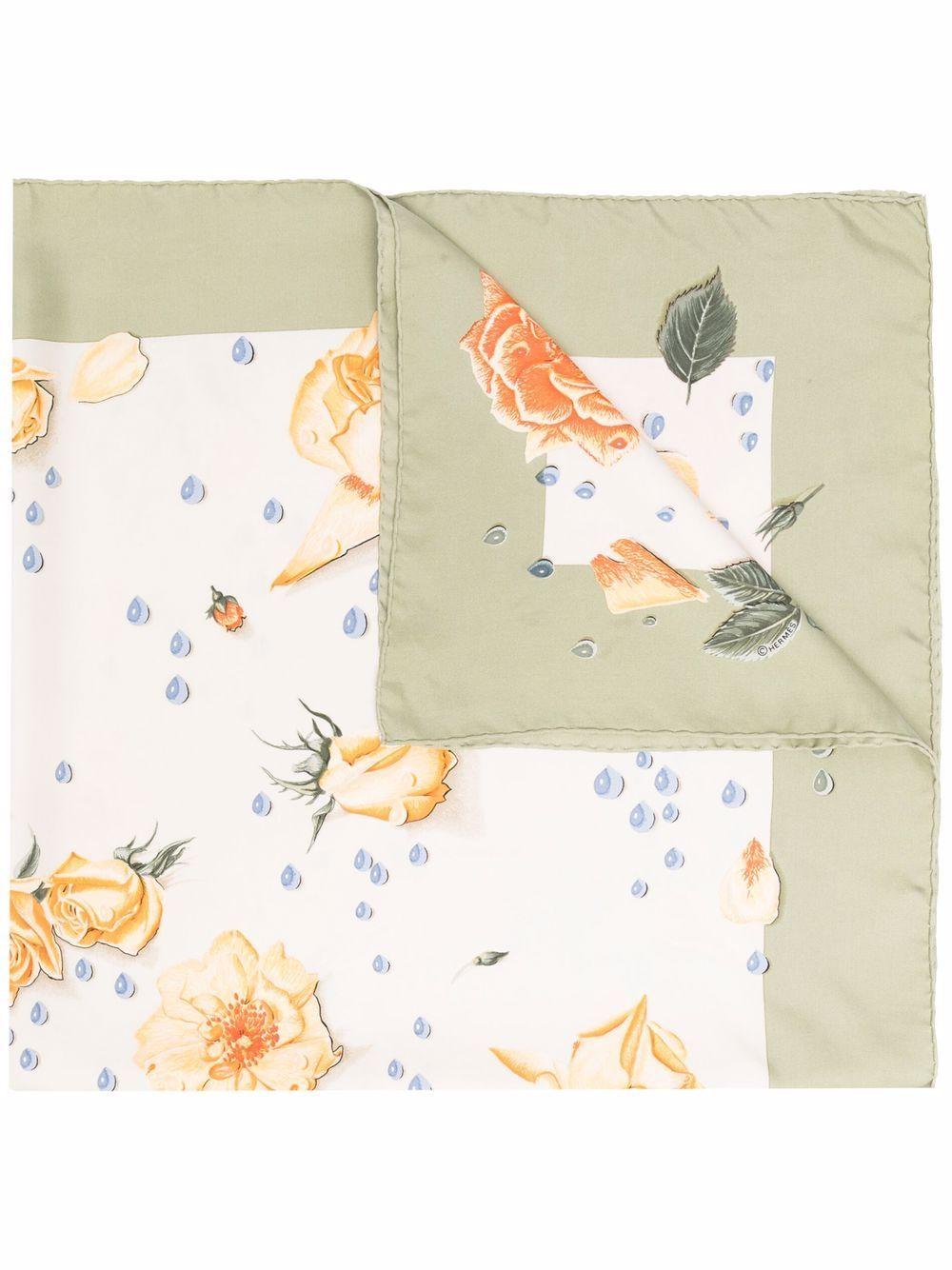 Rare 1960s Hermes La Rosee by A Gavarni Silk Scarf 3