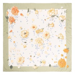 Raro foulard di seta Hermes La Rosee by A Gavarni degli anni '60