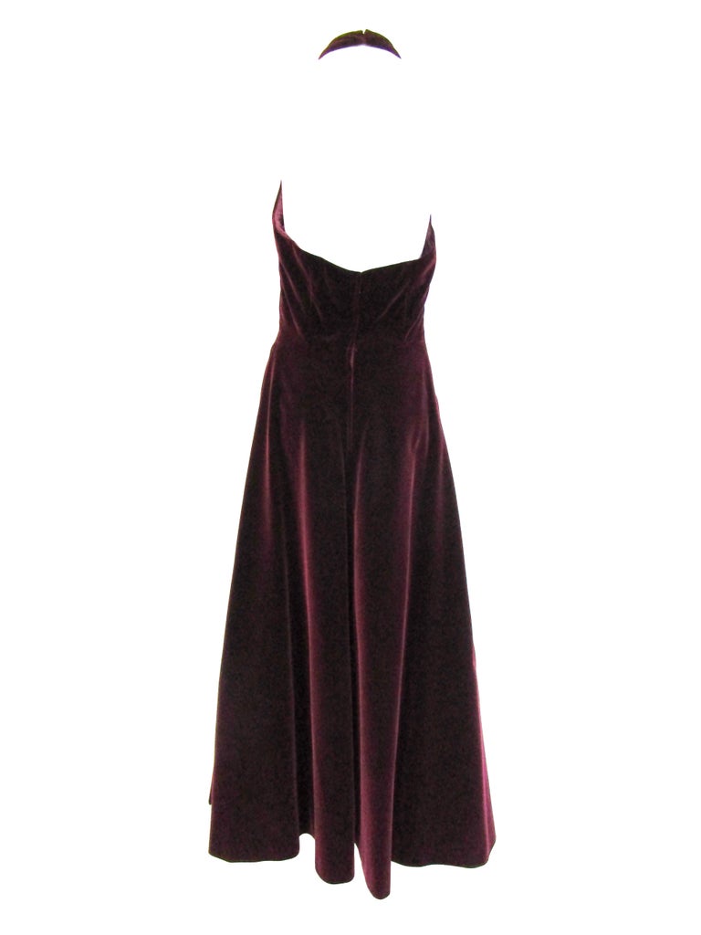 Rare 1960s Jean Louis Couture Wine Velvet Evening Ensemble w/ Ombre ...