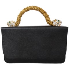 Vintage Rare 1960s Kenneth Lane for Rosenfeld Evening Purse with Panther Handle