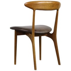 Rare 1960s Kurt Ostervig Vintage Organic Beechwood Leather Chair