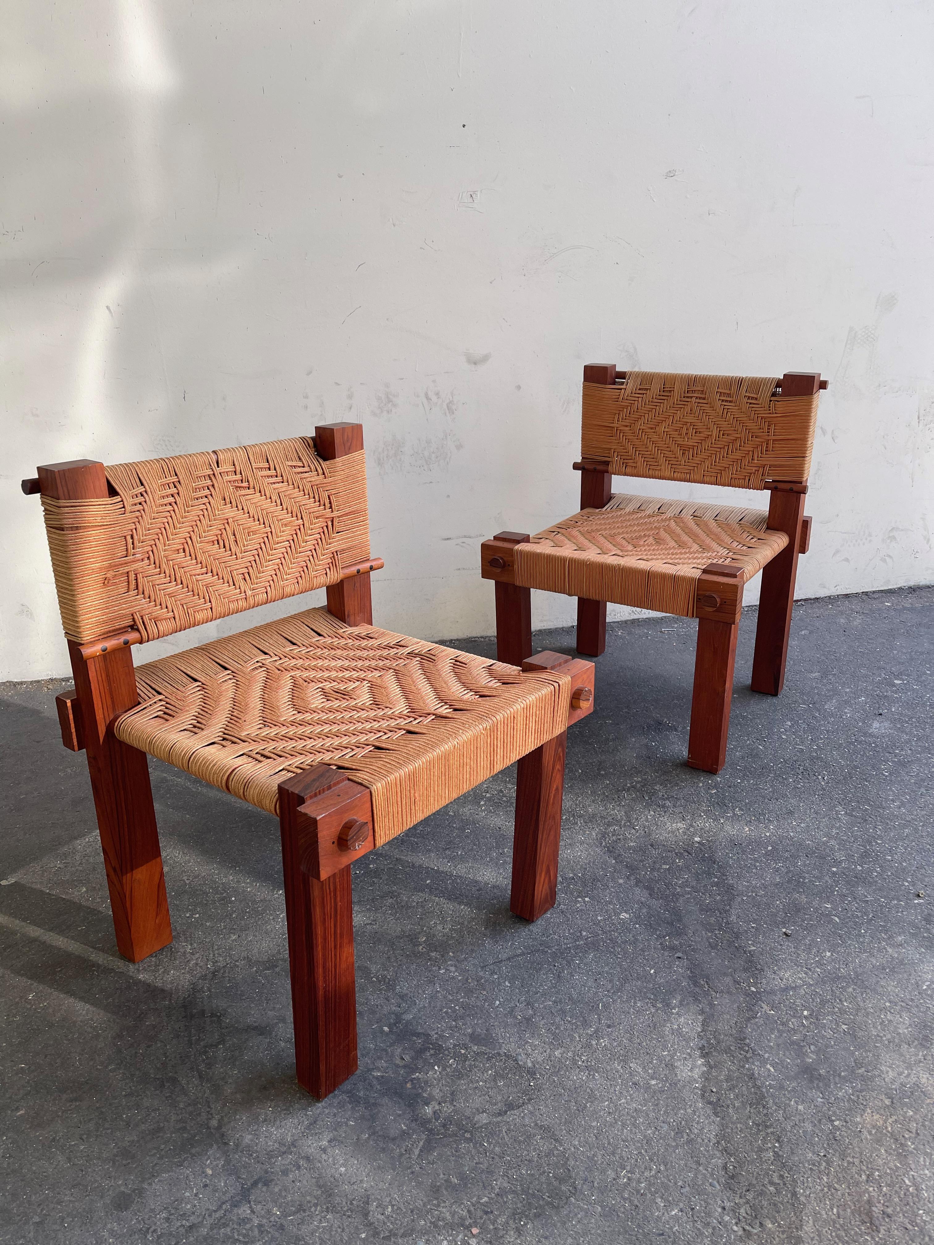 Mid-Century Modern Rare 1960s Lounge Chairs by Mini Boga for Taaru, India, 1960s For Sale