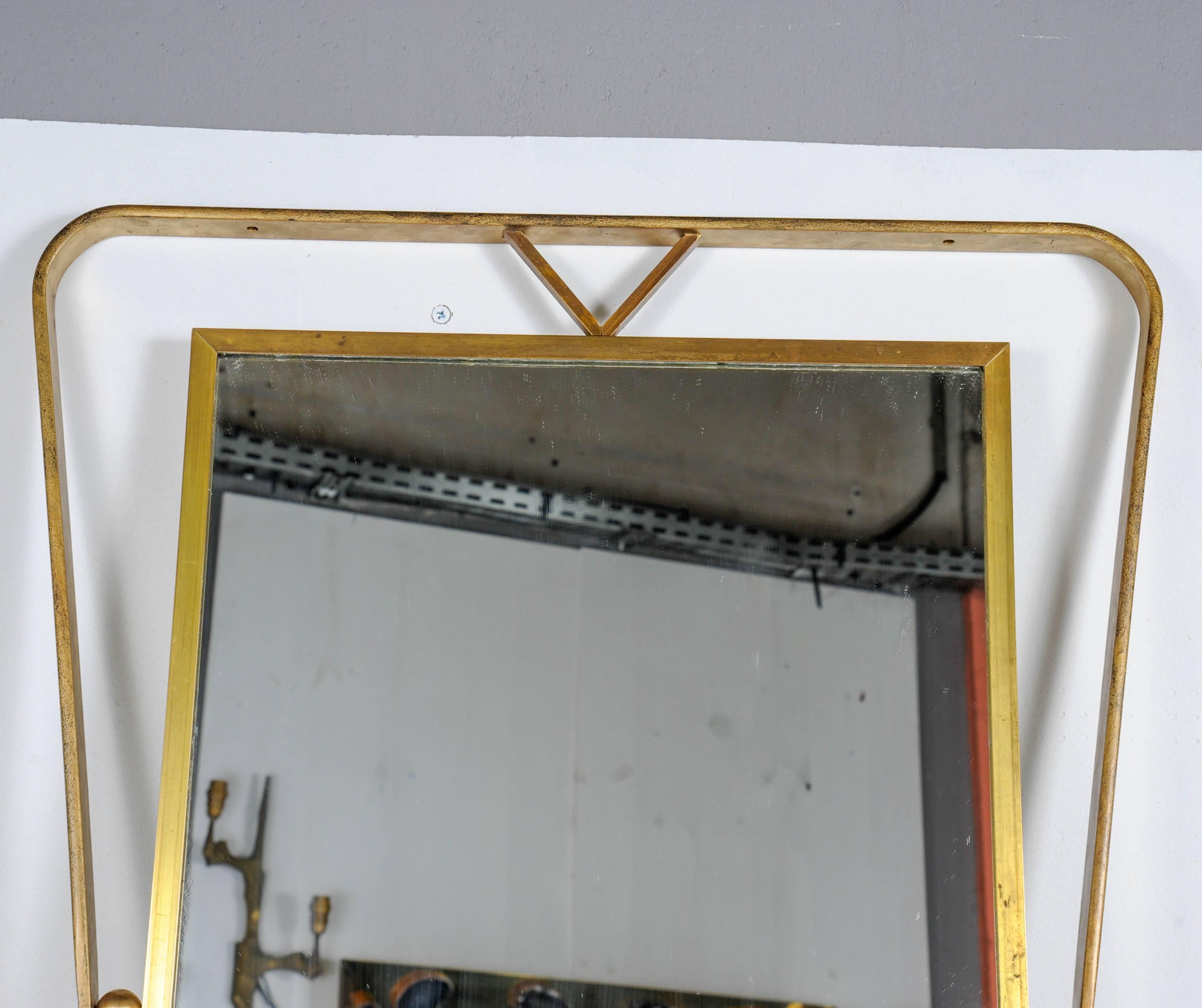 French Rare 1960s Mirror by Gilbert Poillerat