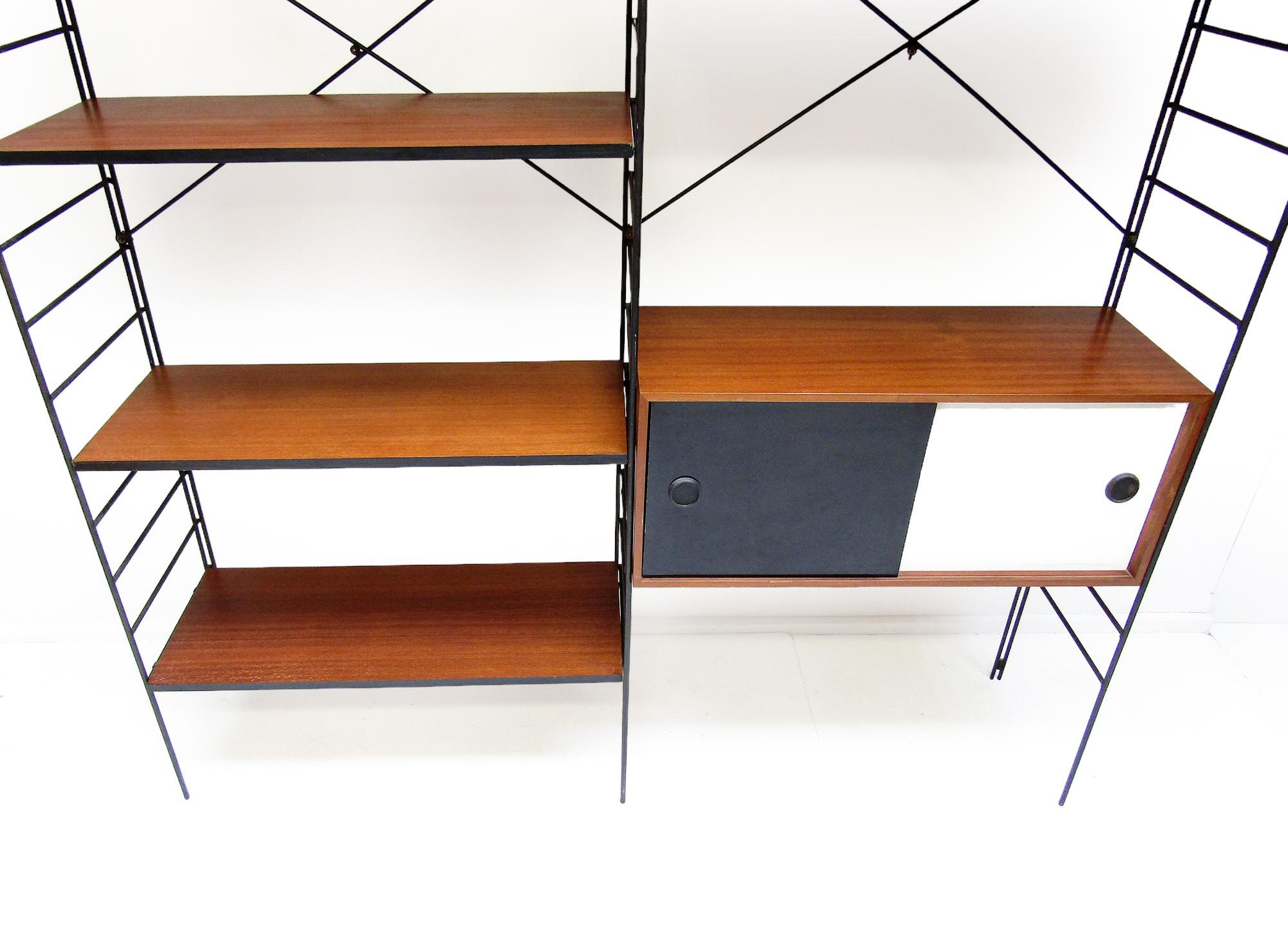 Rare 1960s Modular Shelving Cabinet Room Divider System By Brianco In Good Condition In Shepperton, Surrey