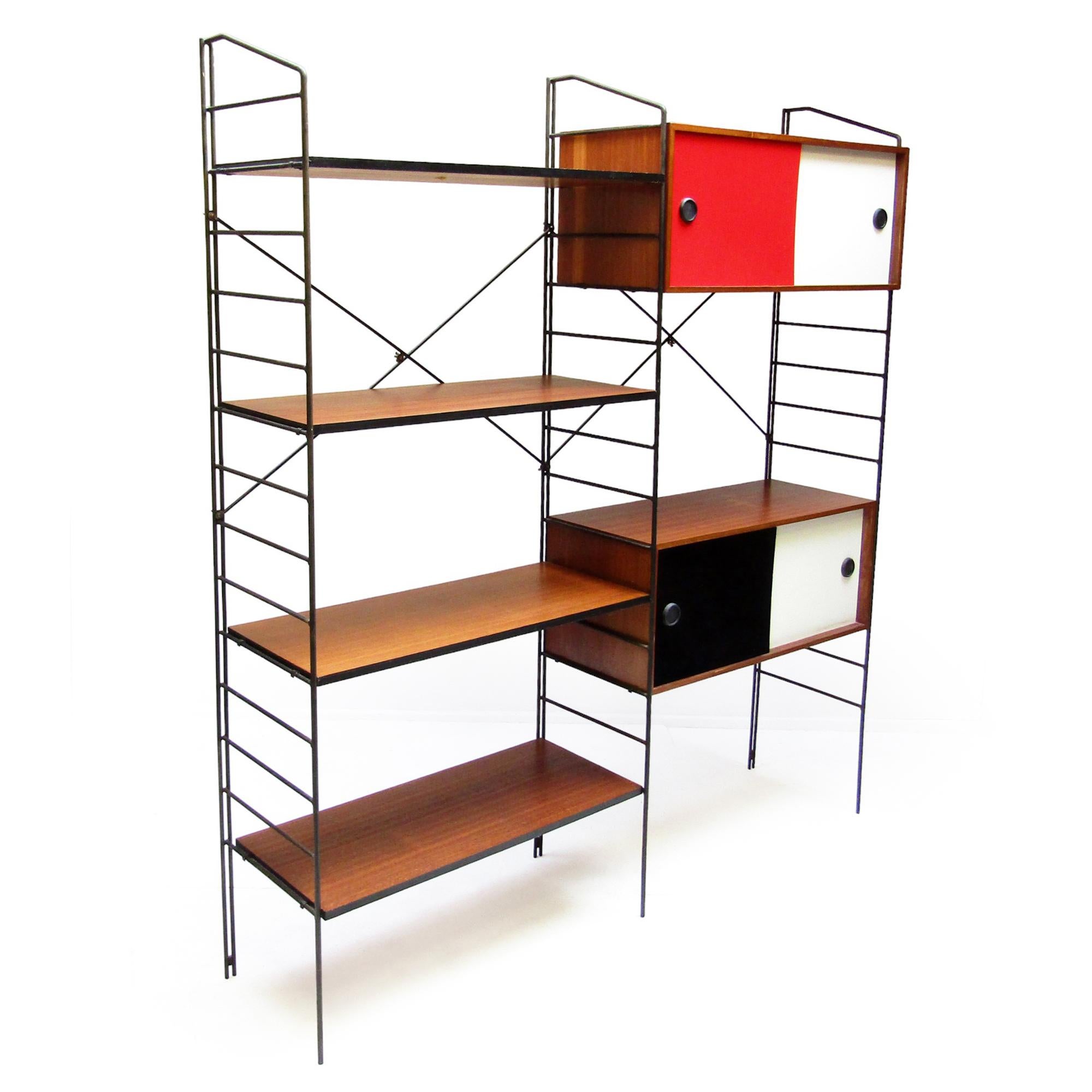 Steel Rare 1960s Modular Shelving Cabinet Room Divider System By Brianco