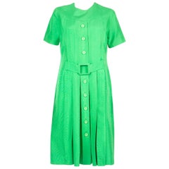 Vintage Rare 1960s Molyneux Green Silk Dress