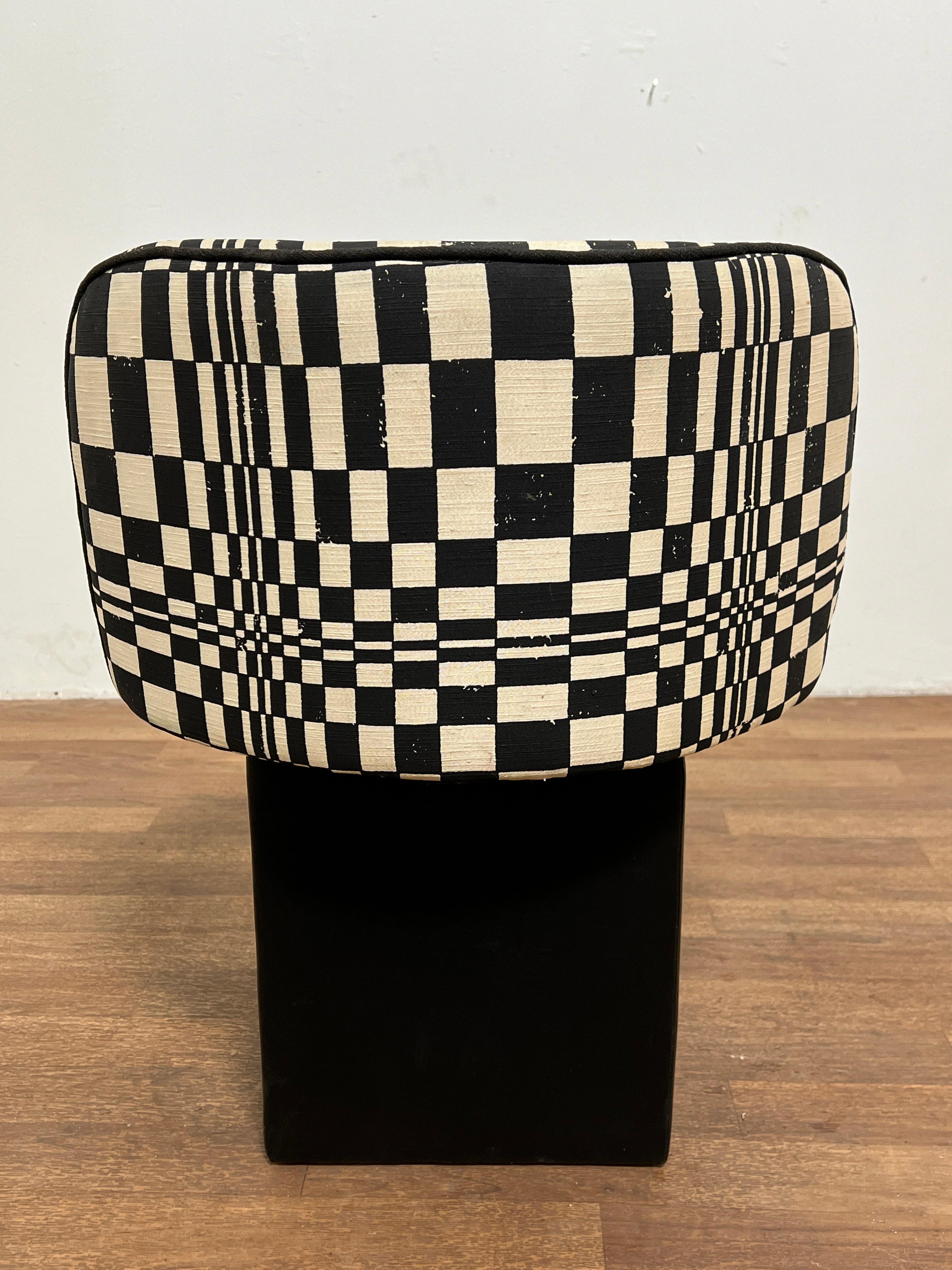 Upholstery Rare 1960s Op Art Swivel Vanity Stool For Sale