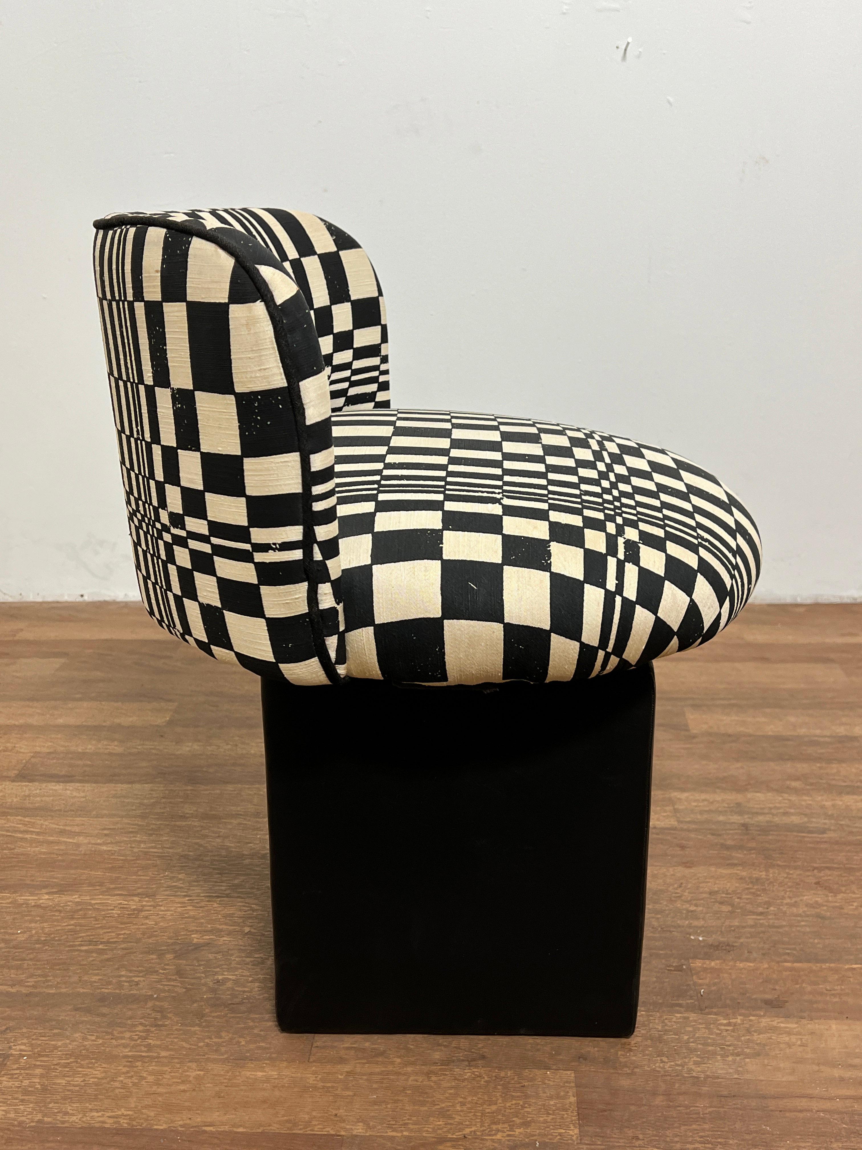 Rare 1960s Op Art Swivel Vanity Stool For Sale 2