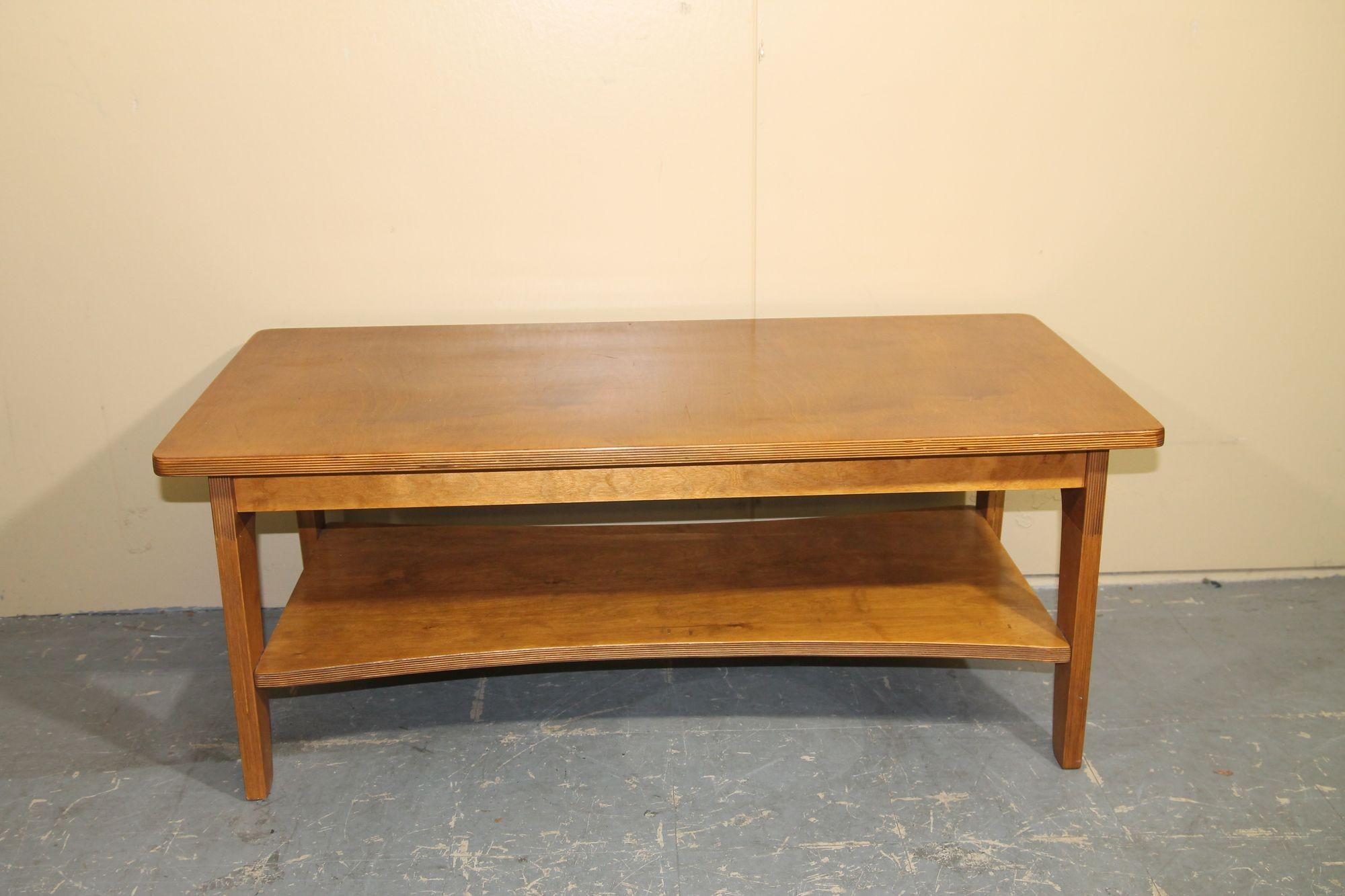 1960's Russian made plywood coffee table. Rarely do you see this example for sale. It was originally made to be broken down so it should ship easily. The table is marked 