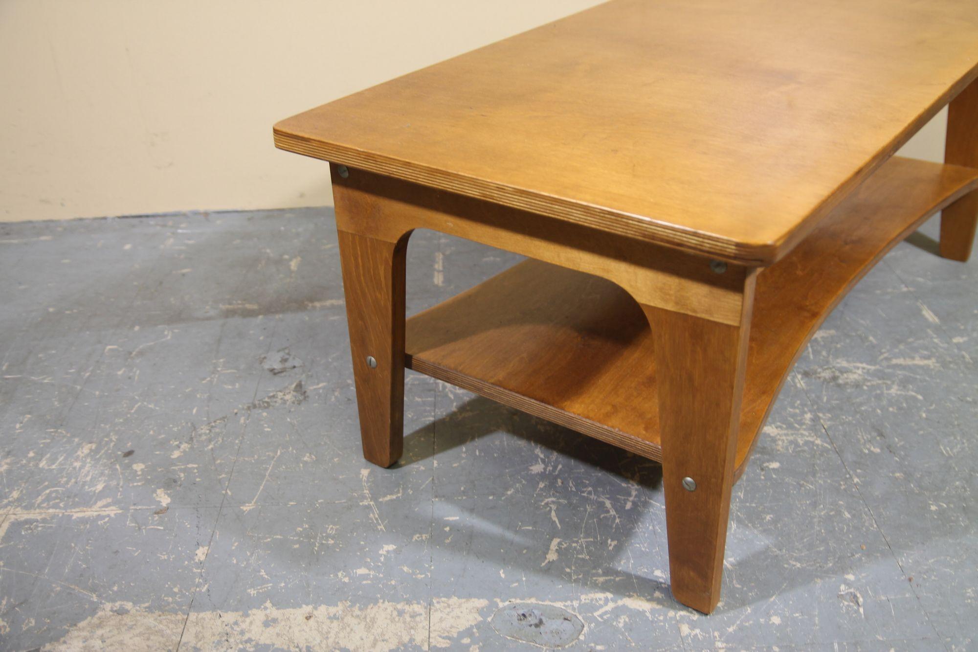 Unknown Rare 1960's Plywood Coffee Table For Sale
