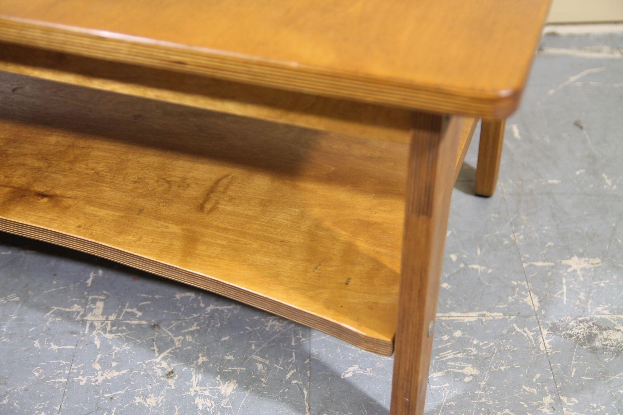 Mid-20th Century Rare 1960's Plywood Coffee Table For Sale