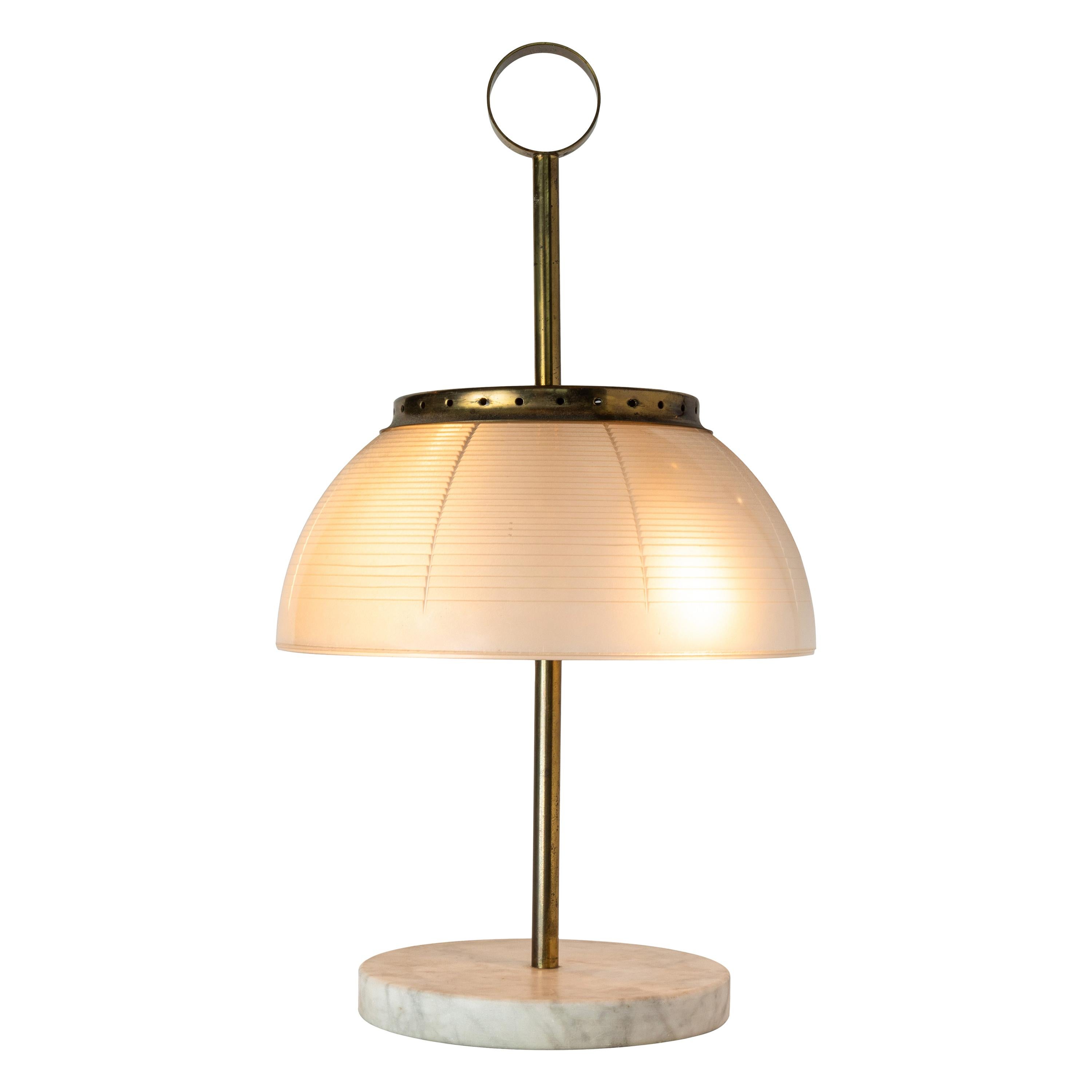 Rare 1960s Sergio Mazza Brass and Marble Table Lamp for Artemide