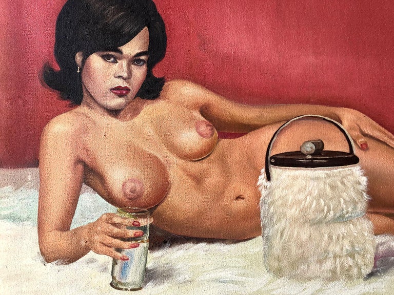 1960s original oil on canvas painting depicting a high ranking military officers Vietnamese girlfriend, that he commissioned during the war. Painting was purchased in New York City in the early 1990s at which time the story was given from the