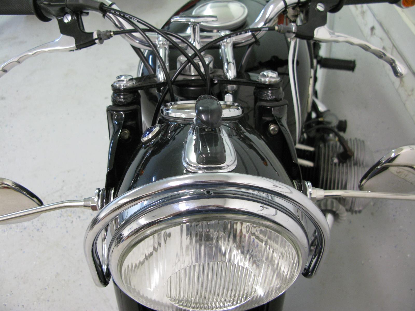 1962 BMW R50s, Low production, this bike # 421 of only 1633 produced,
Frame, engine and headstock badge, matching numbers, bike is rare because engine and frame did not generally stay together. Higher compression engine, this model was designed for