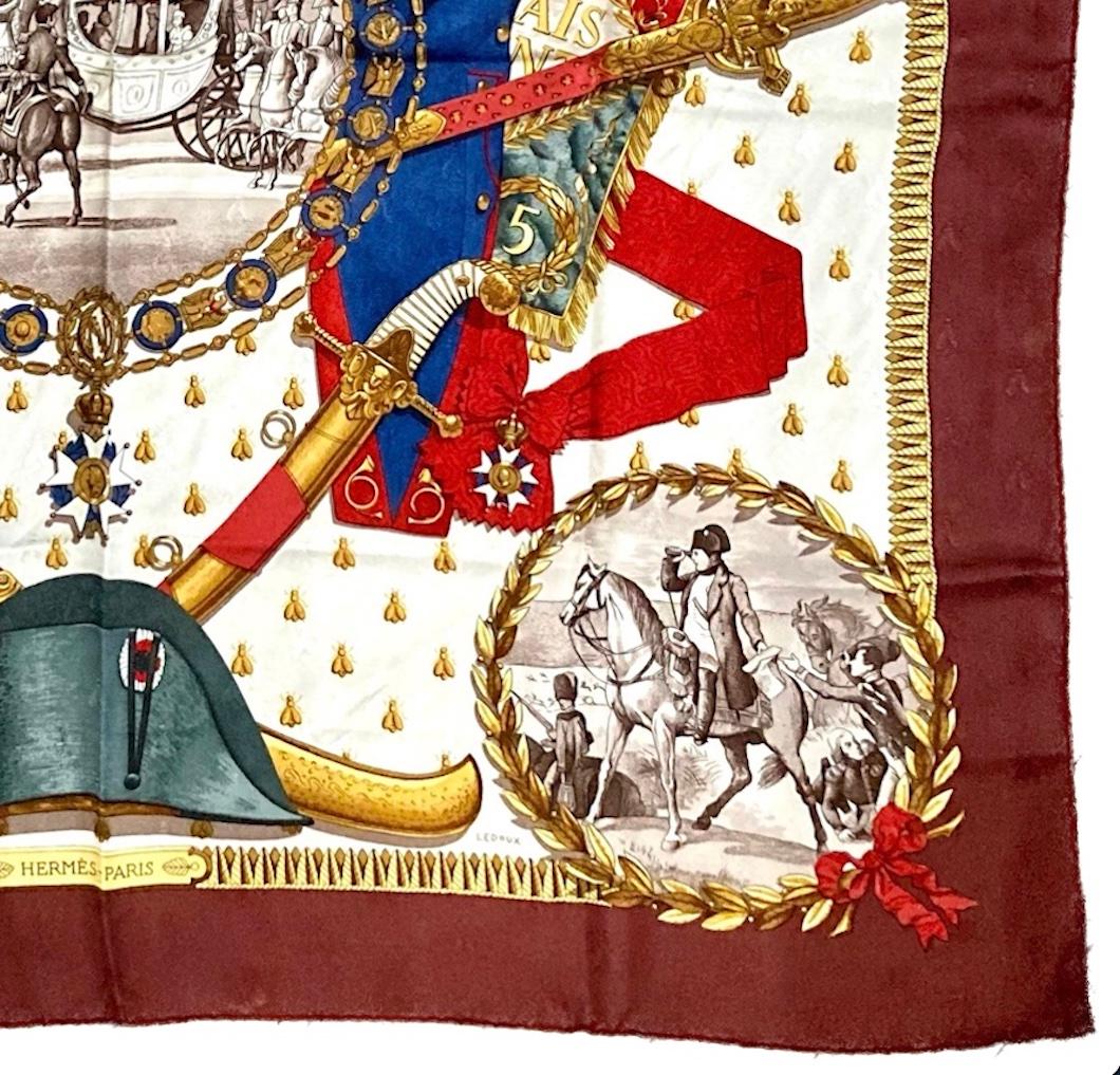 Rare 1963 Hermes Napoleon by Philippe Ledoux Silk Scarf 1