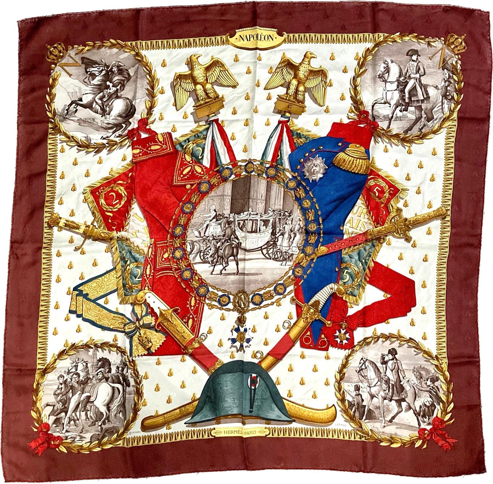 Rare 1963 Hermes Napoleon by Philippe Ledoux Silk Scarf 3