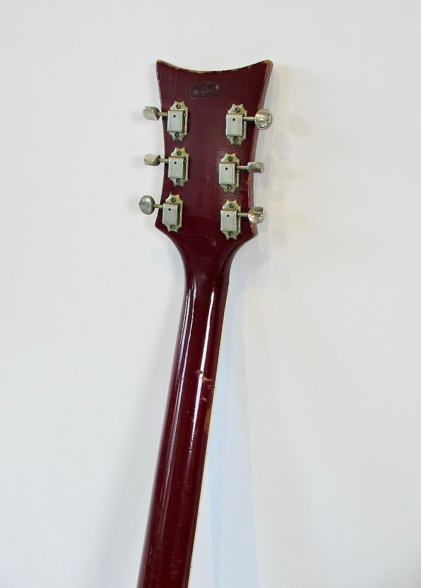 Mid-Century Modern Rare 1966 C.F. Martin GT 75 semi hollow body burgundy  electric guitar