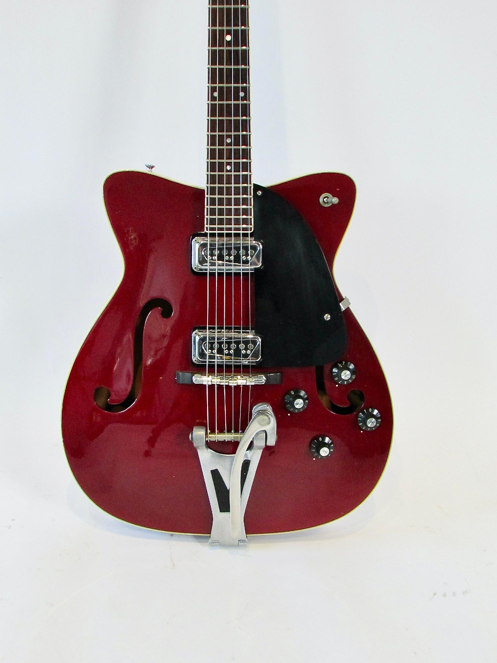 20th Century Rare 1966 C.F. Martin GT 75 semi hollow body burgundy  electric guitar