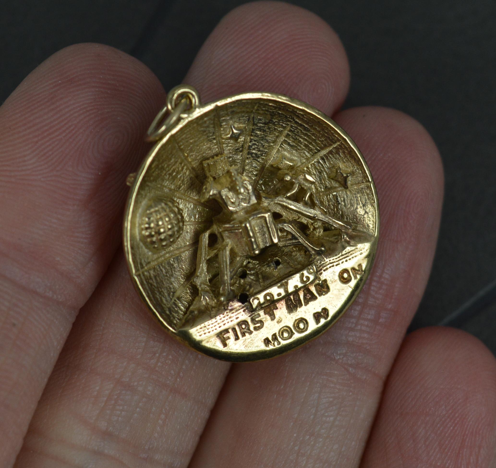 solid bronze moon medal