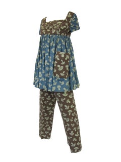 Rare 1970 Geoffrey Beene Mushroom Print Babydoll Set