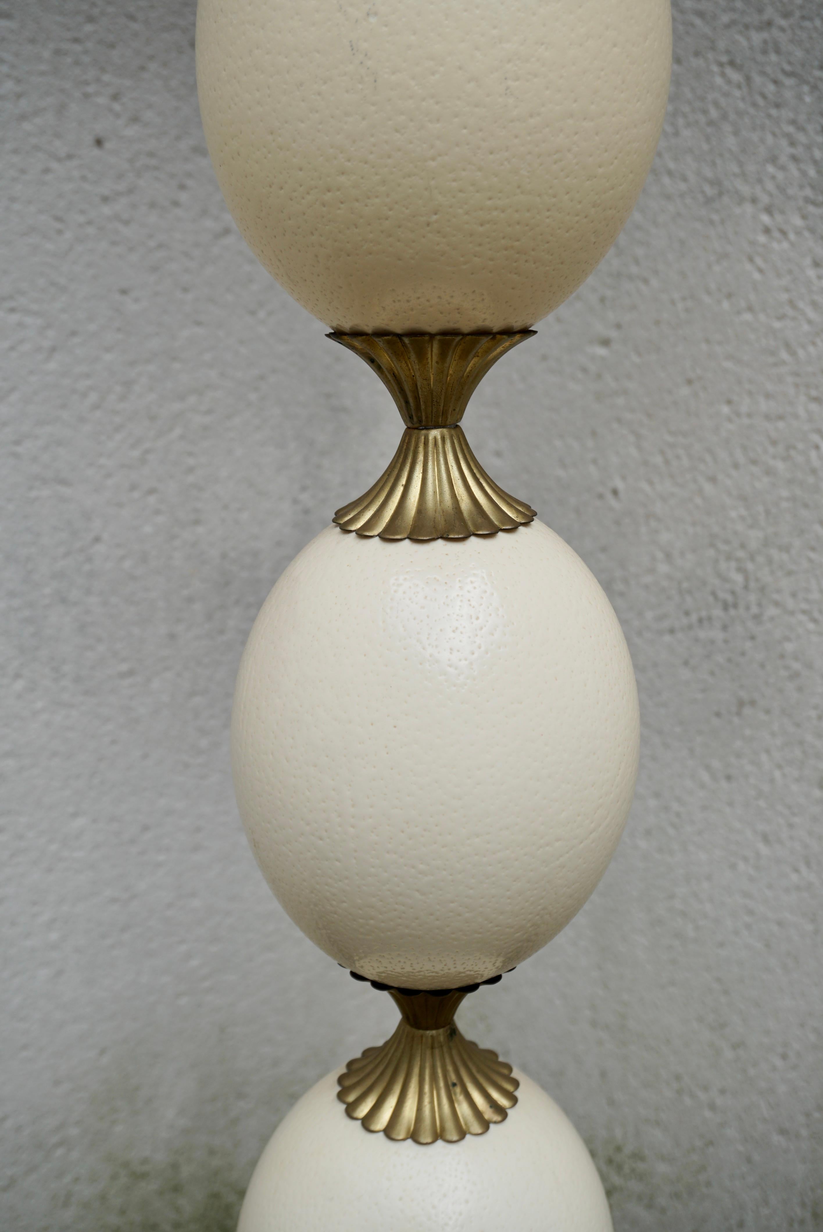 Rare 1970'  Ostrich Eggshell Floor Lamp In The Style Of Maison Charles For Sale 2