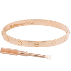 Rare 1970 Rose Gold Aldo Cipullo Love Bracelet 18 Karat Rose Gold