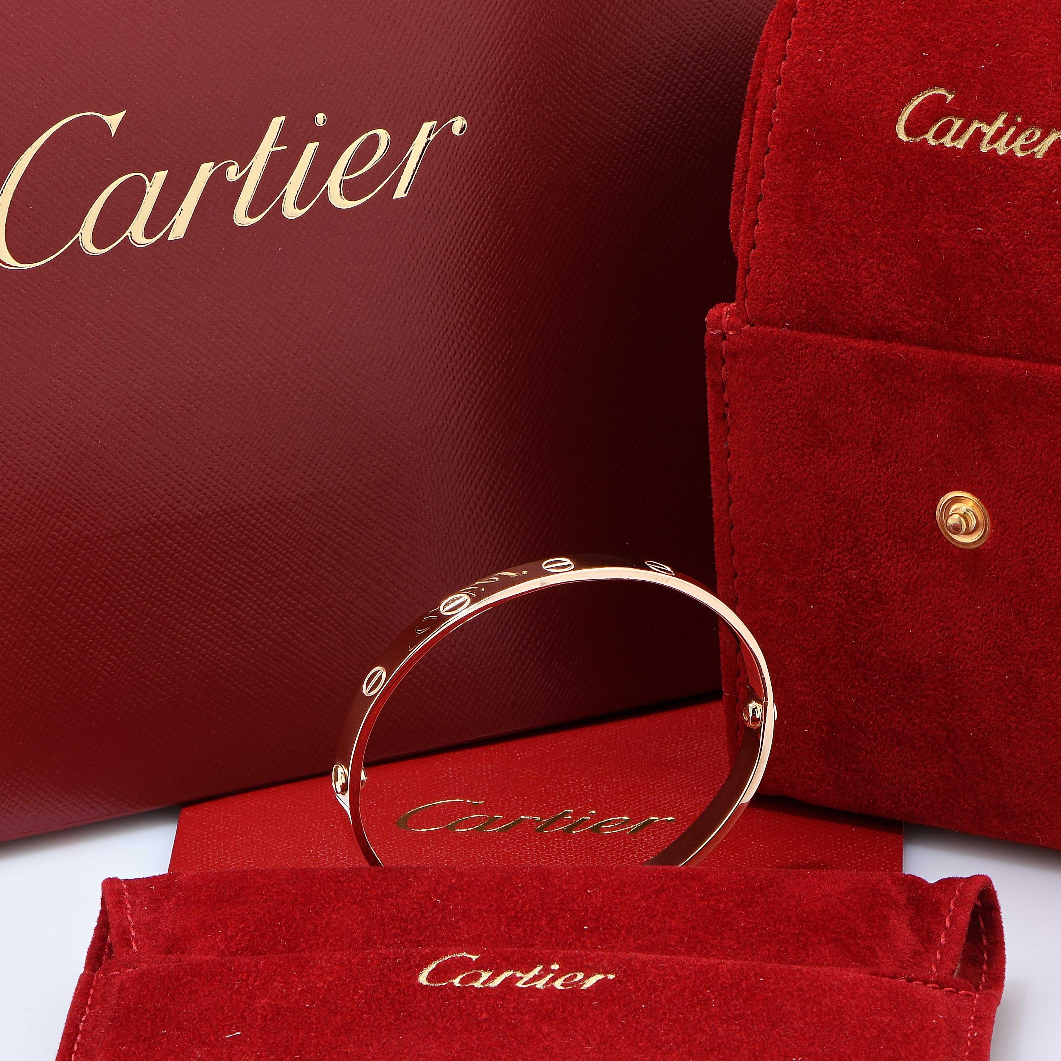 cartier - 1970 aldo cipullo love bracelet 18 karat modern 18k gold