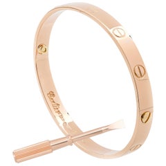 Rare 1970 Rose Gold Aldo Cipullo Love Bracelet 18 Karat Rose Gold