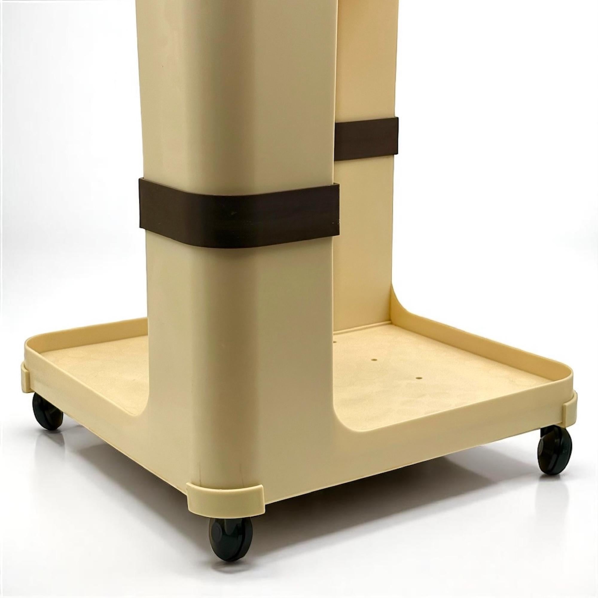 Rare 1970s Bar Cart / Side Table Cream and Brown details by Flair Holland For Sale 1
