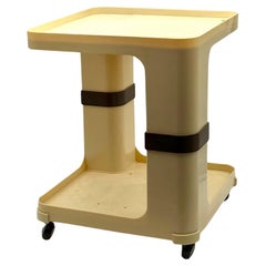 Rare 1970s Bar Cart / Side Table Cream and Brown details by Flair Holland
